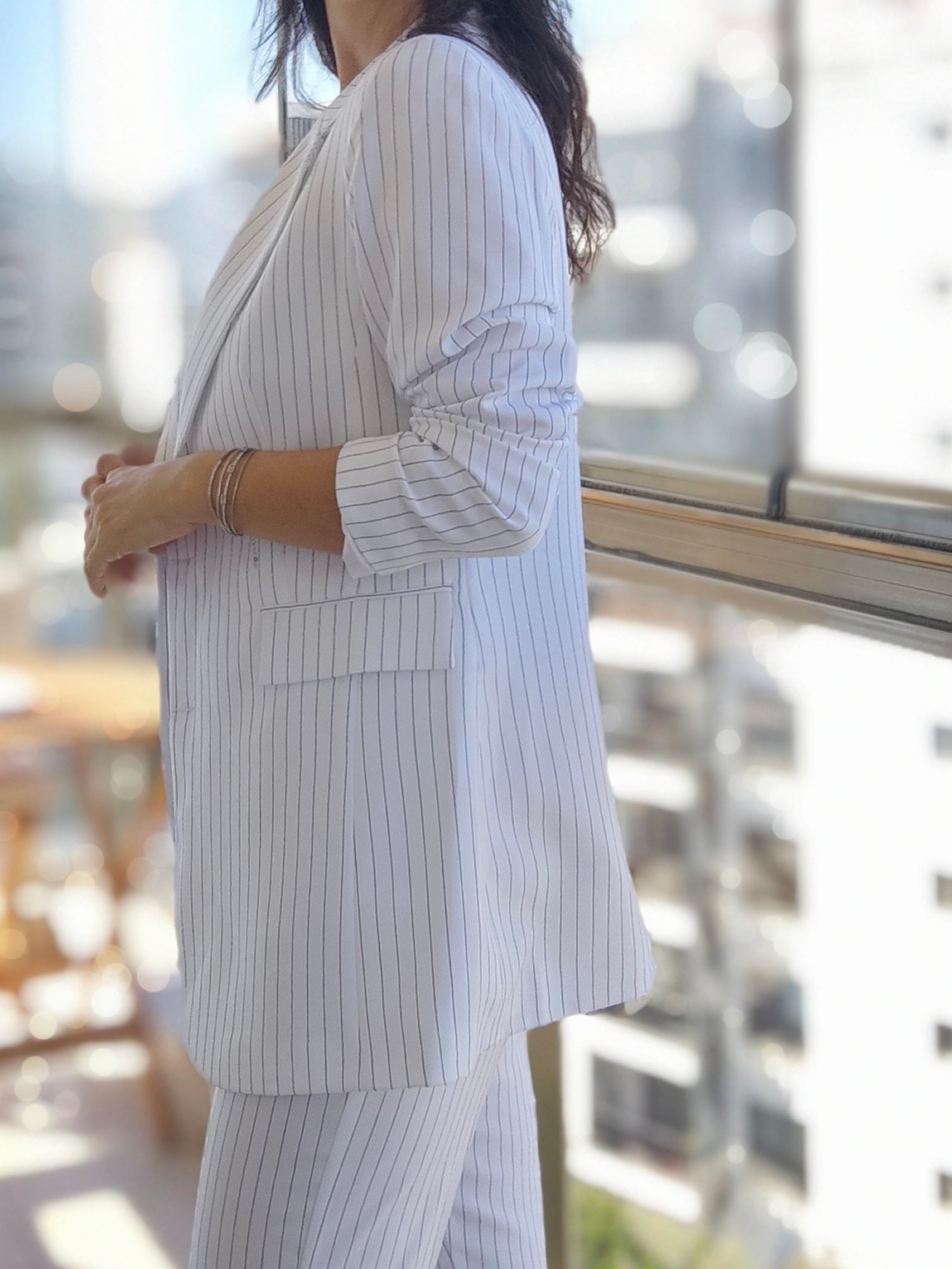 Çizgili Blazer Ceket