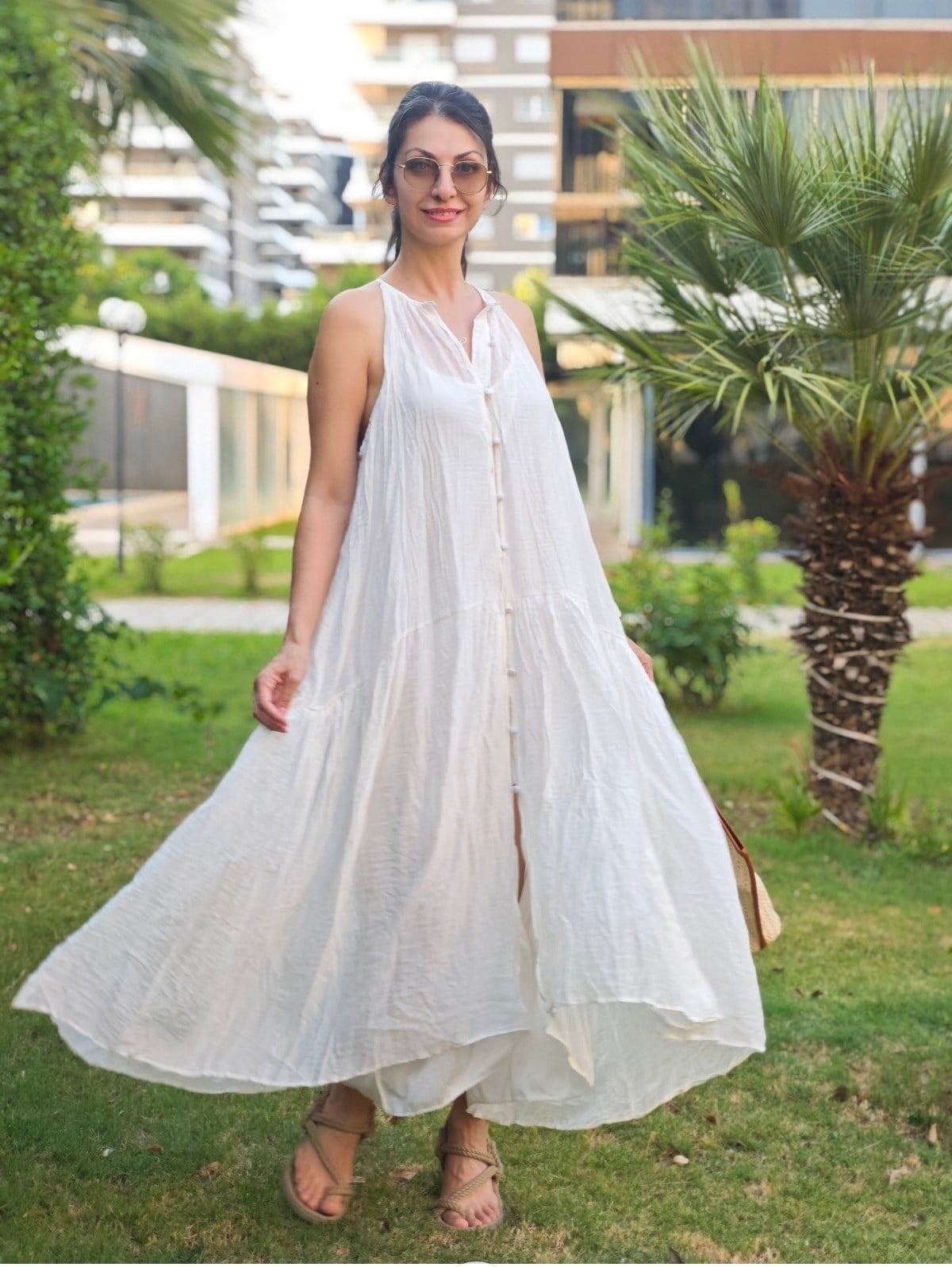 Kırışık Kumaş Elbise