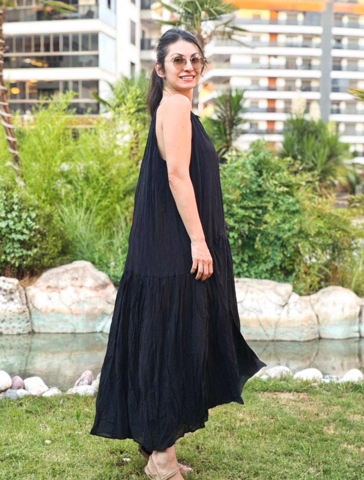 Kırışık Kumaş Elbise
