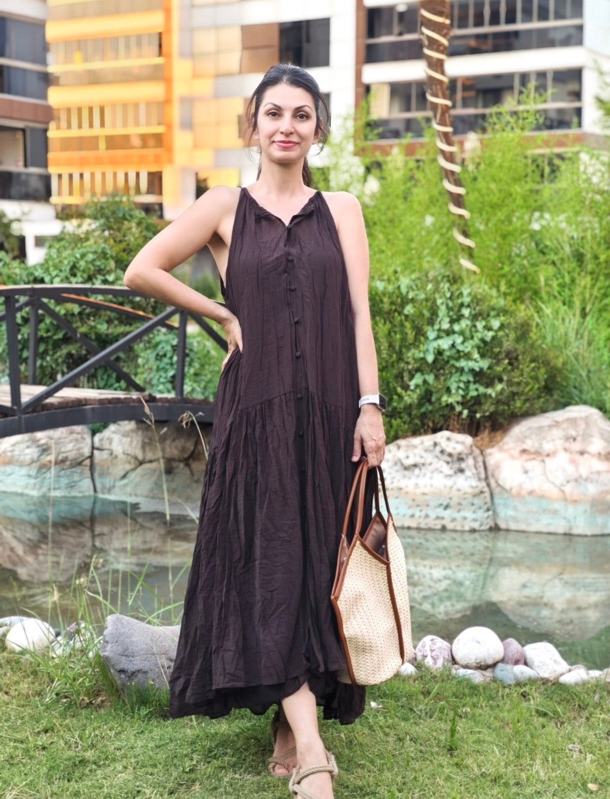 Kırışık Kumaş Elbise