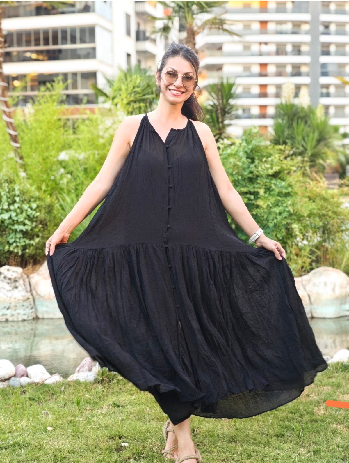Kırışık Kumaş Elbise