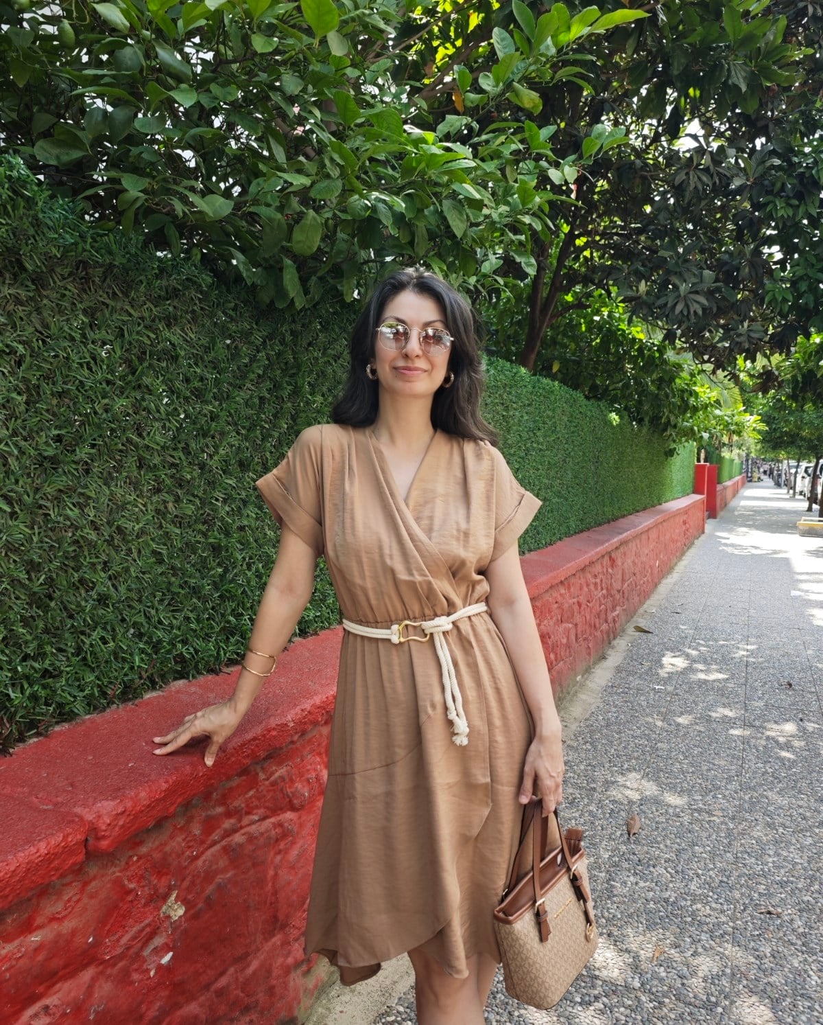 Kruvaze Elbise Camel
