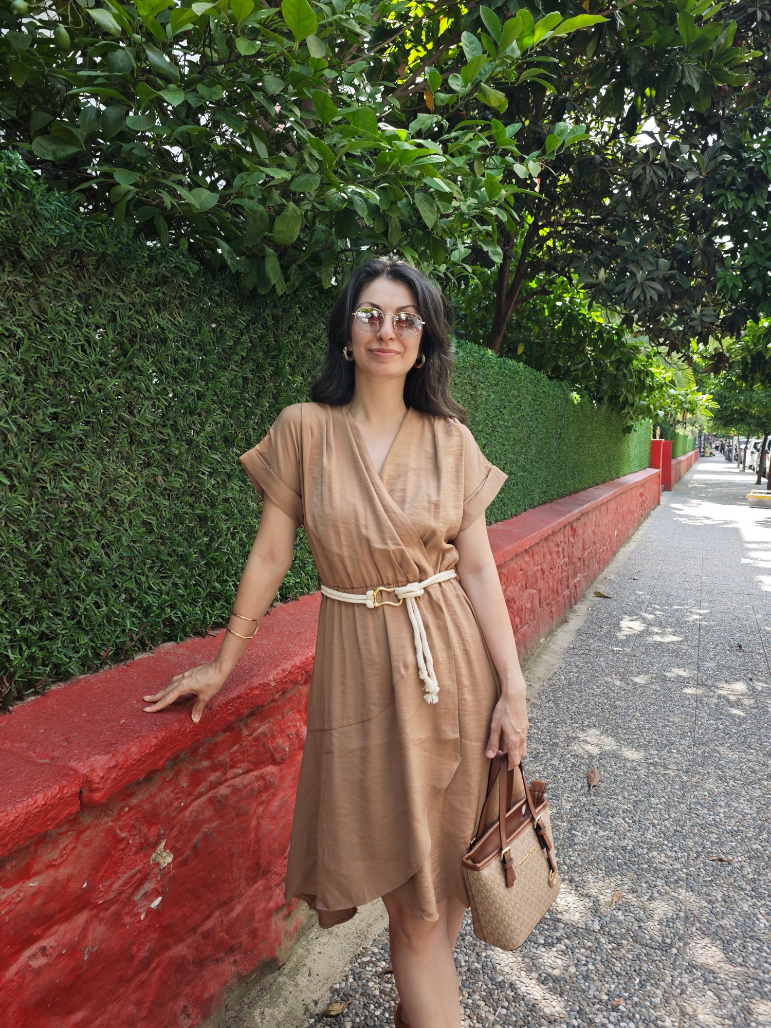 Kruvaze Elbise Camel