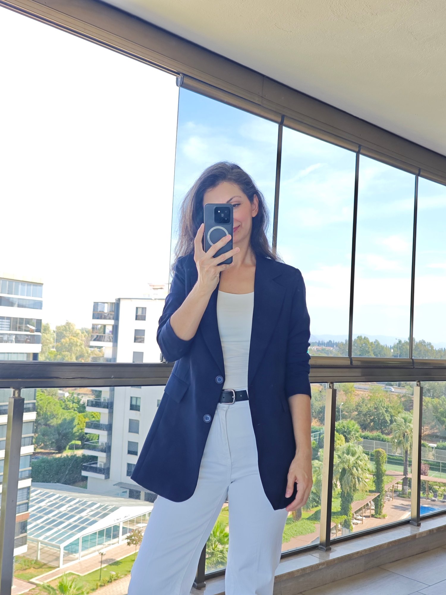 Lacivert Astarlı Blazer Ceket