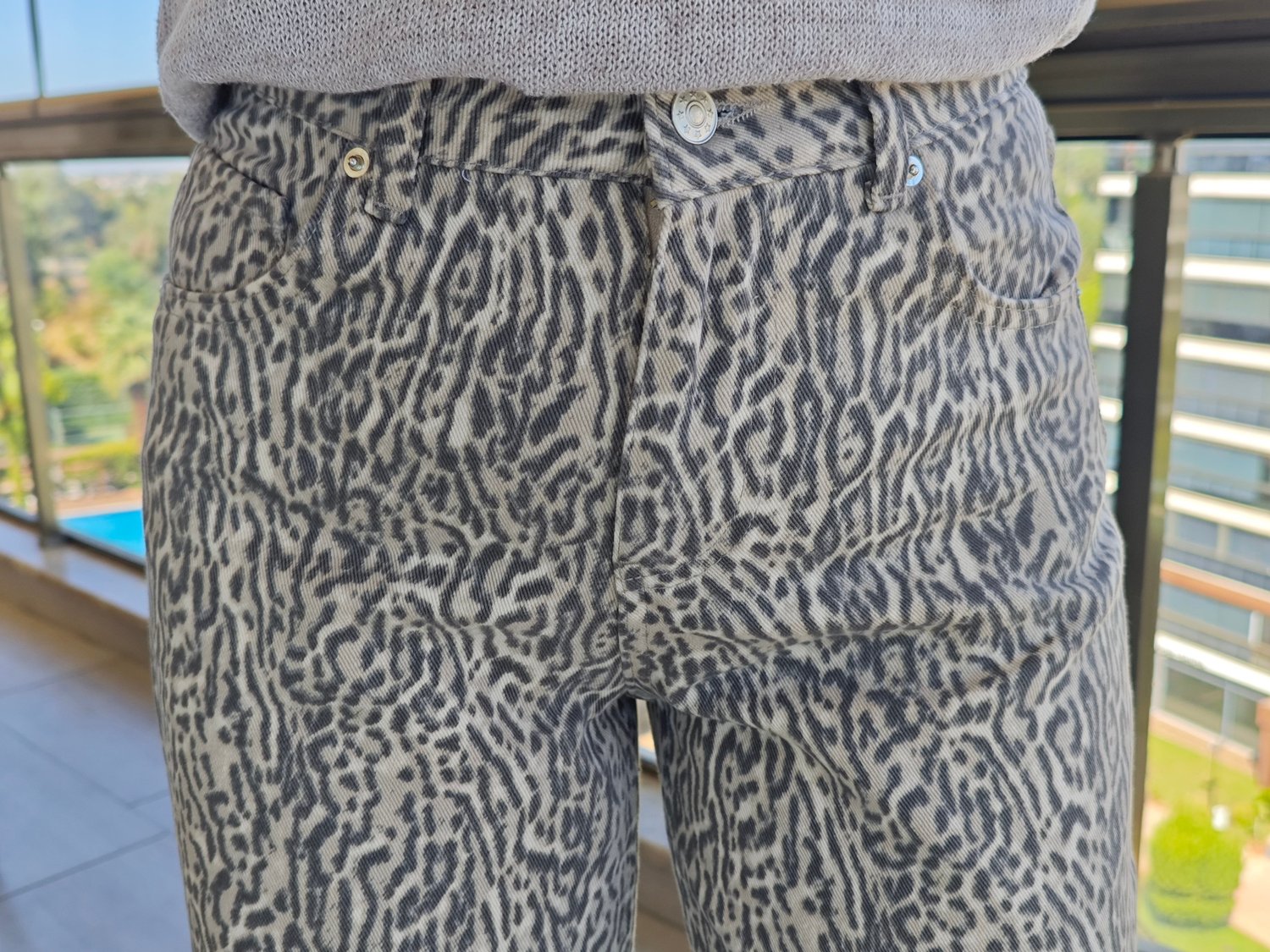 Leopar Desenli Gabardin Pantolon