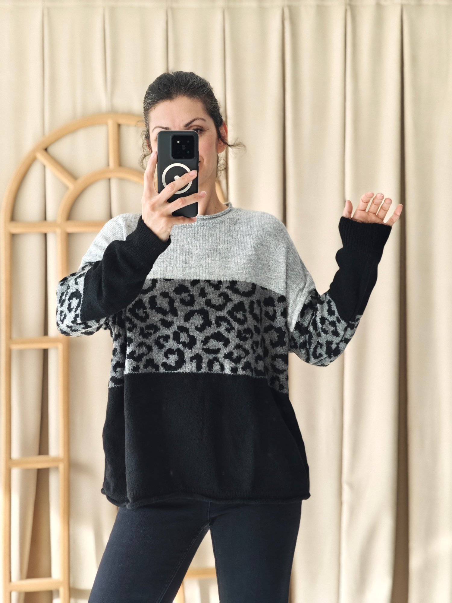 Leopar Desenli Kazak