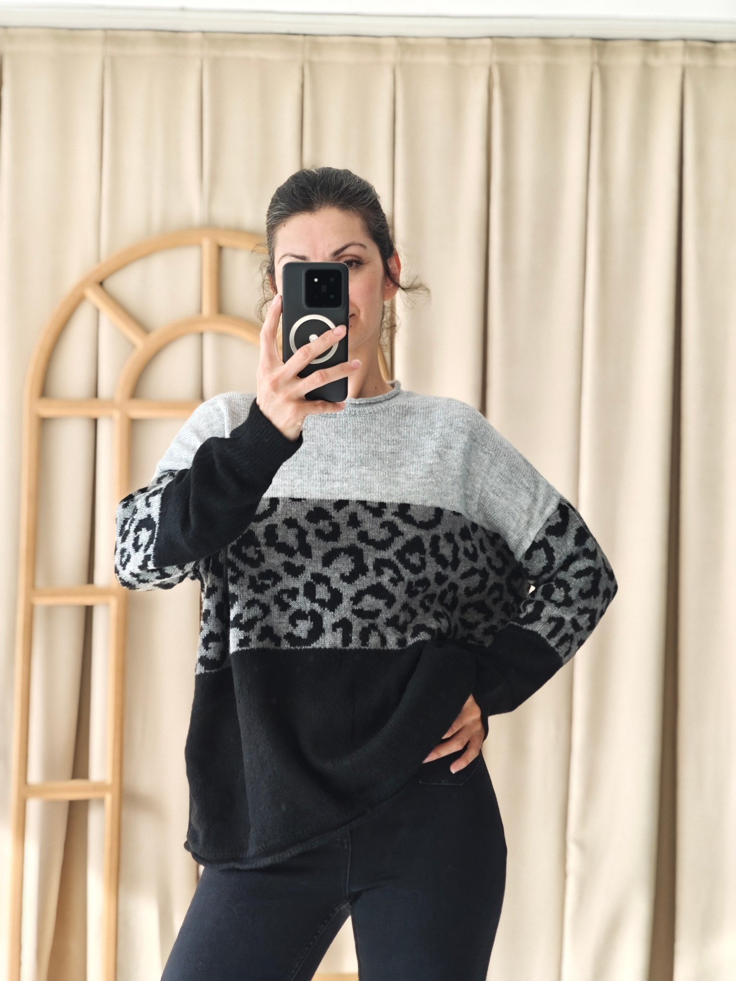 Leopar Desenli Kazak