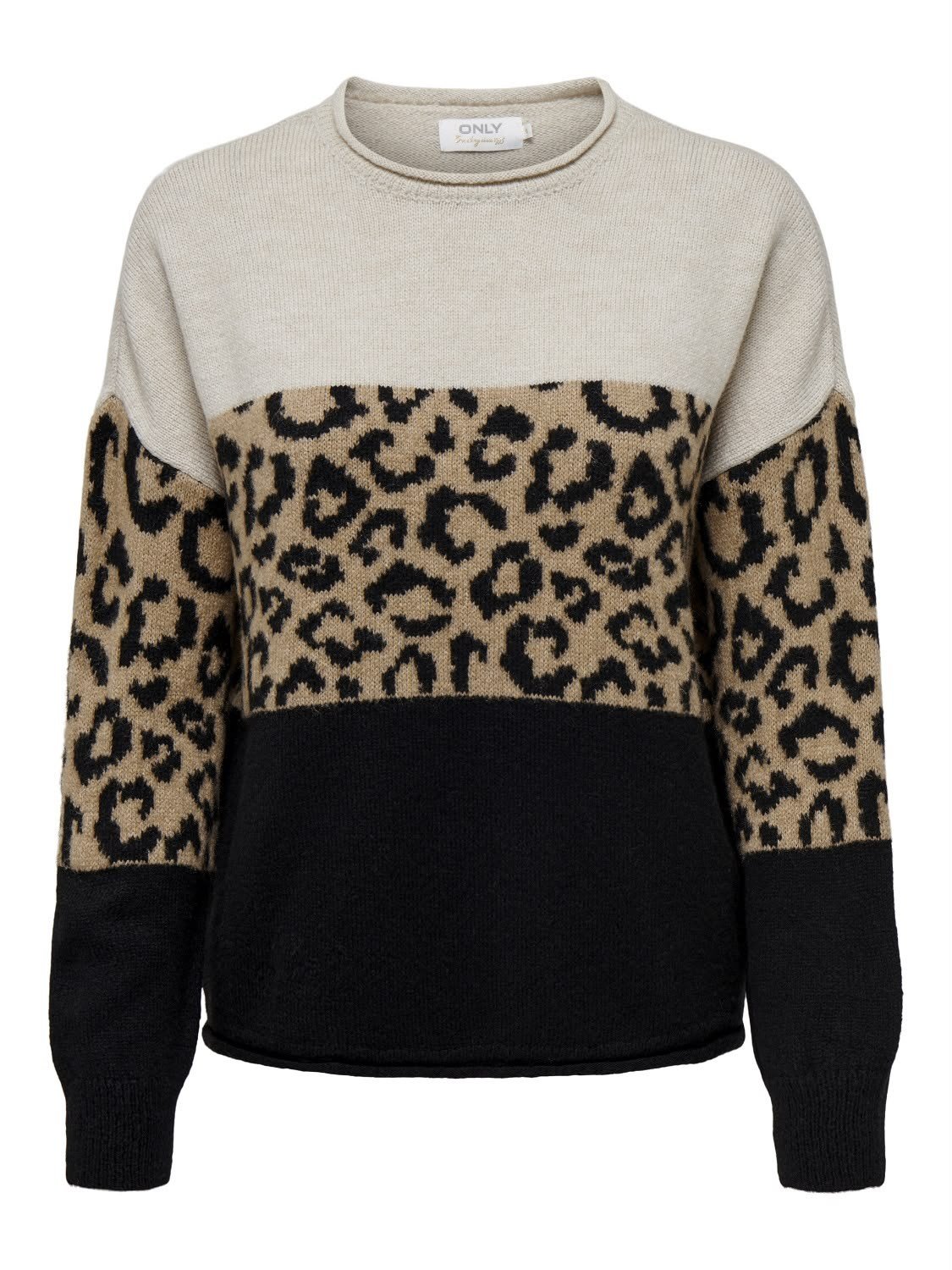 Leopar Desenli Kazak Kahve