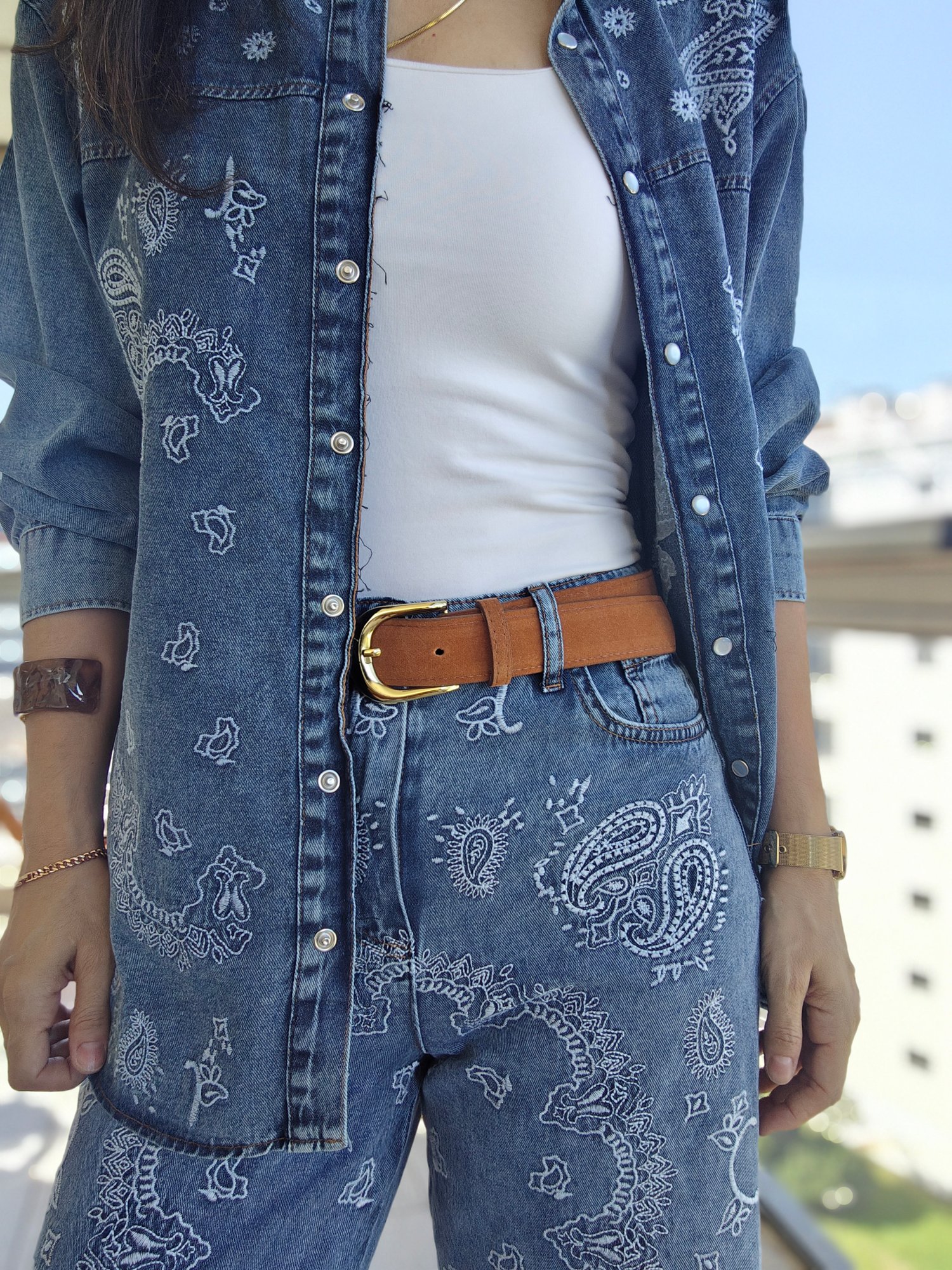 Marka Model Nakışlı Jean Takım