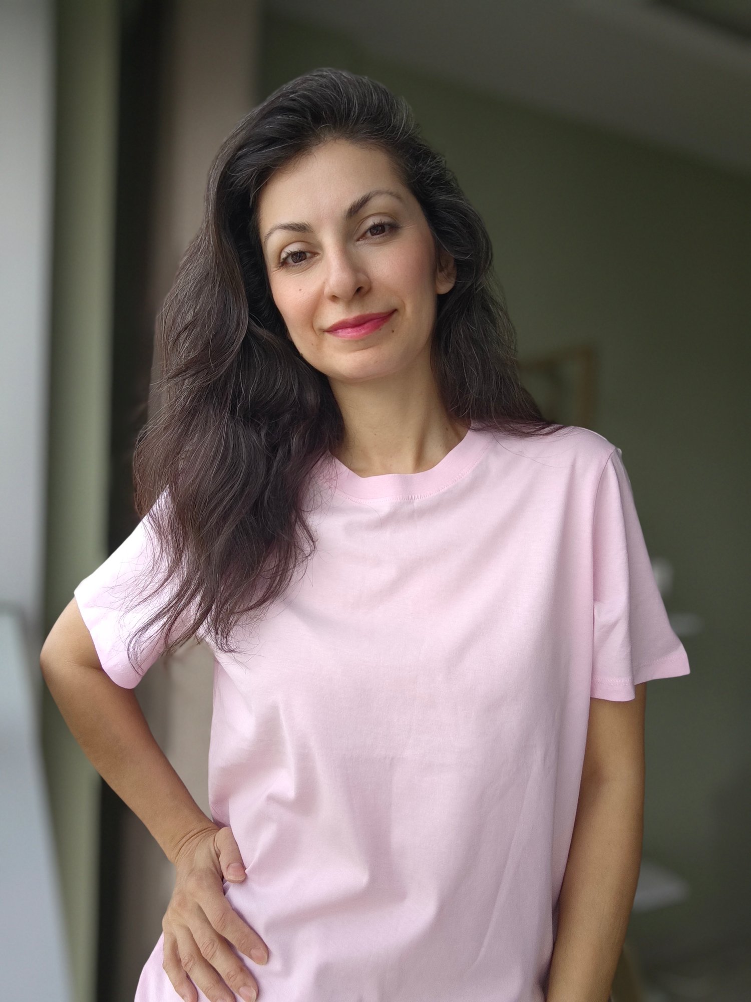 Sıfır Yaka Tshirt A. Pembe