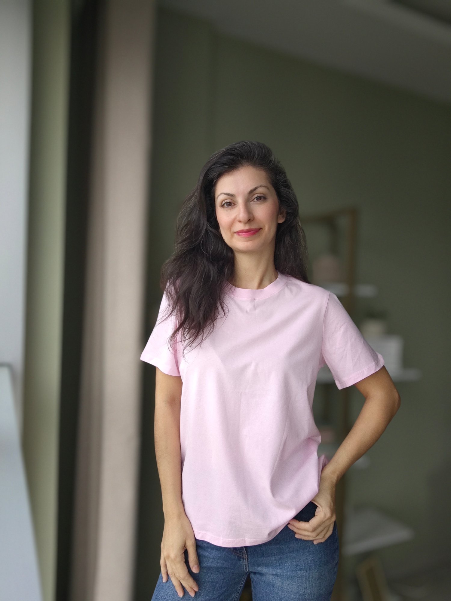 Sıfır Yaka Tshirt A. Pembe