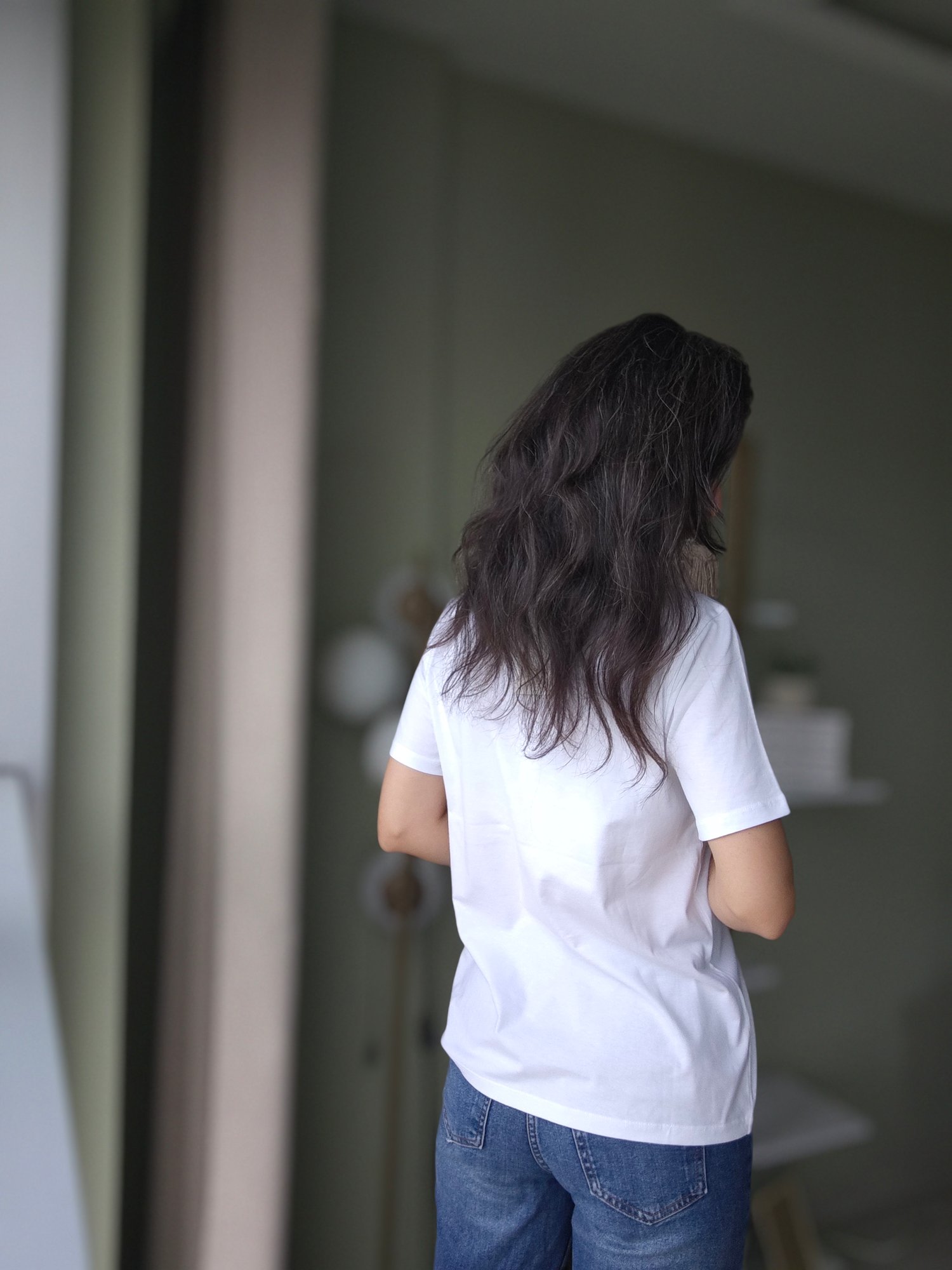 Sıfır Yaka Tshirt Beyaz