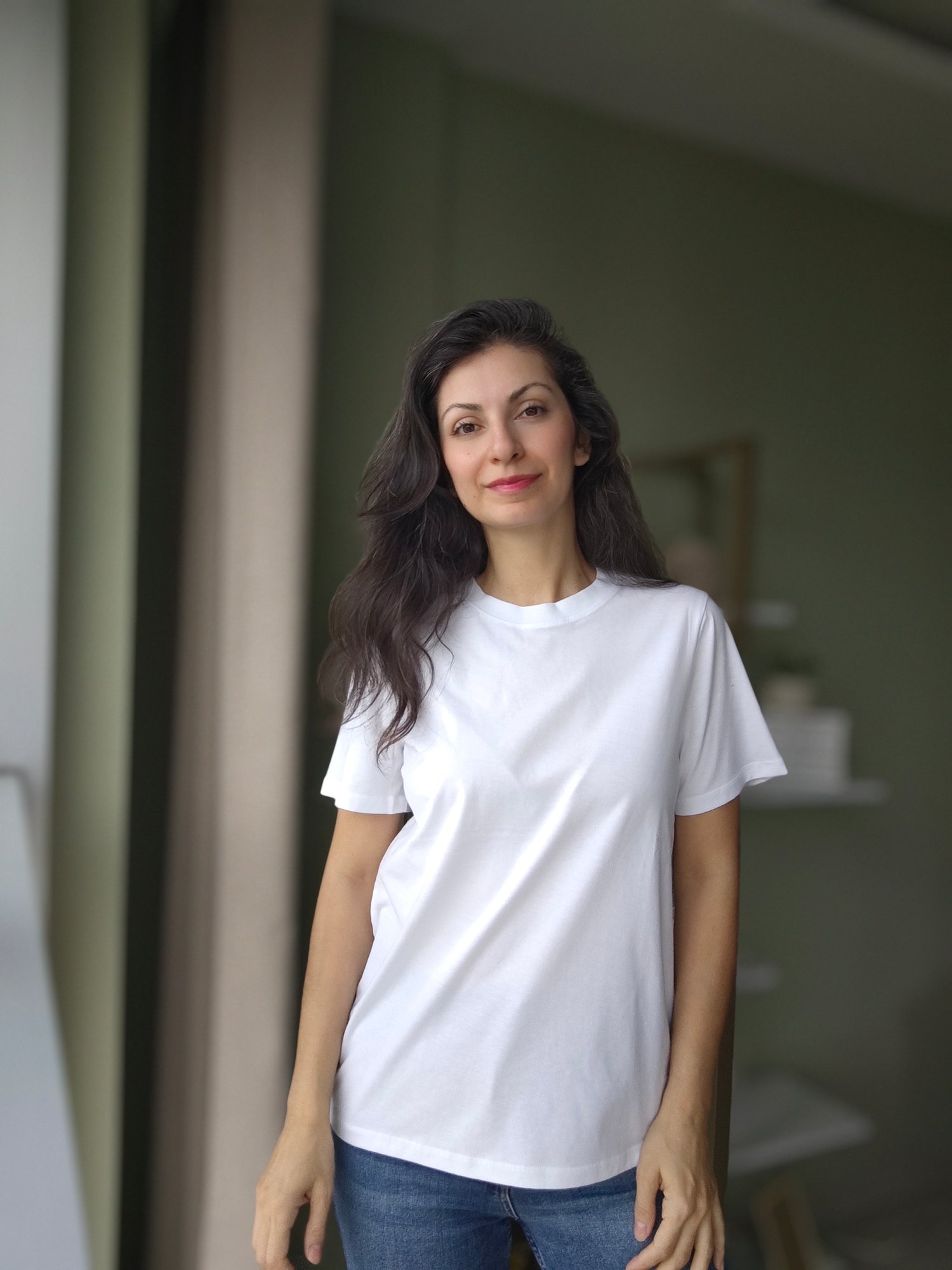 Sıfır Yaka Tshirt Beyaz