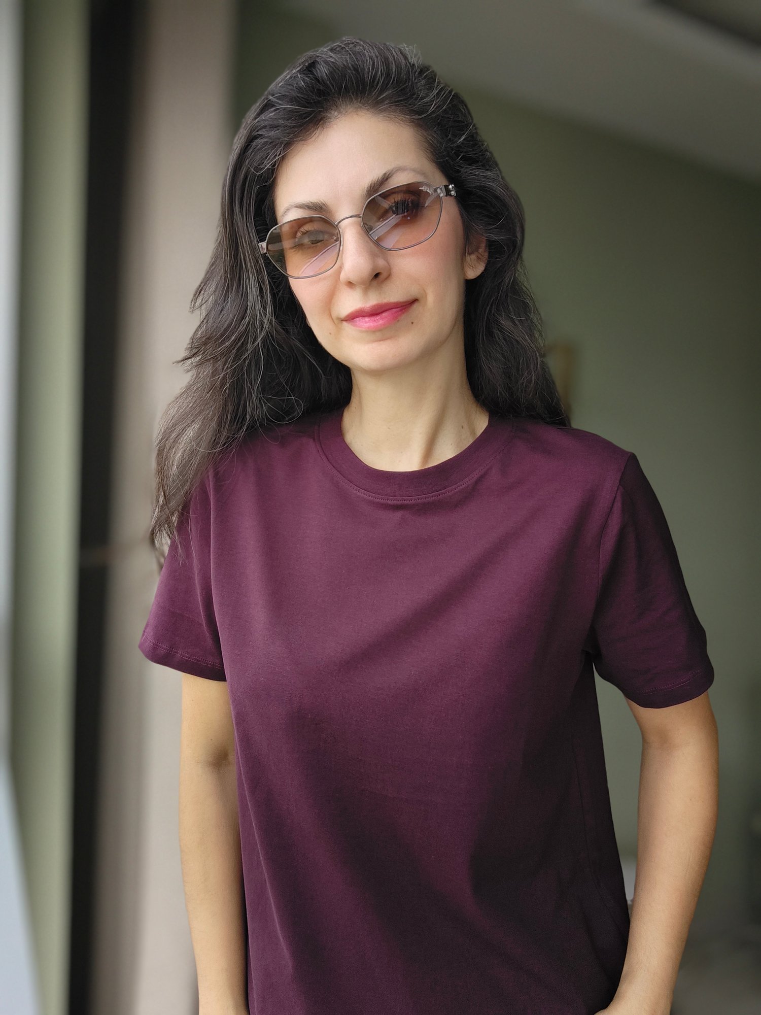 Sıfır Yaka Tshirt Mürdüm