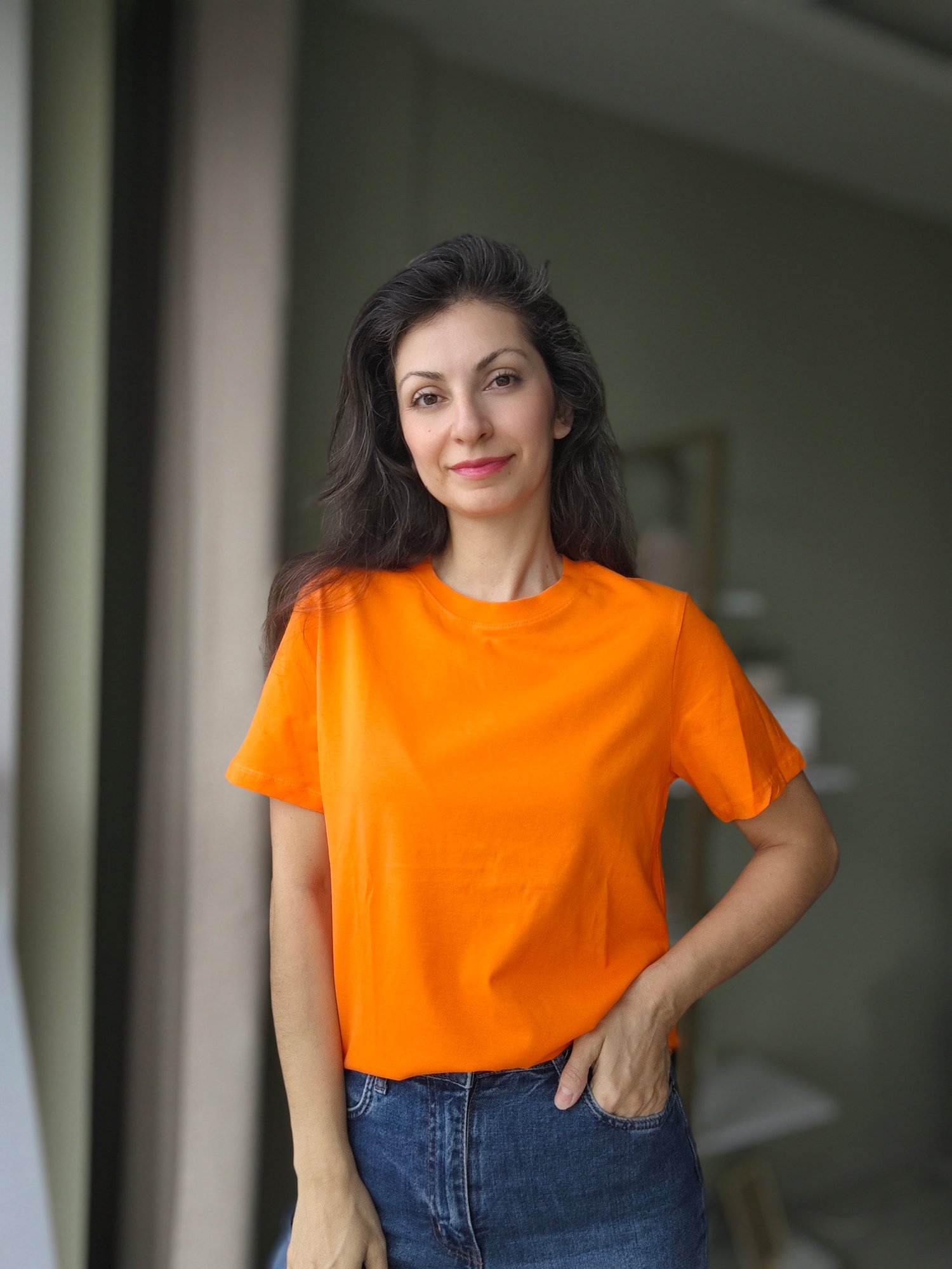 Sıfır Yaka Tshirt Turuncu