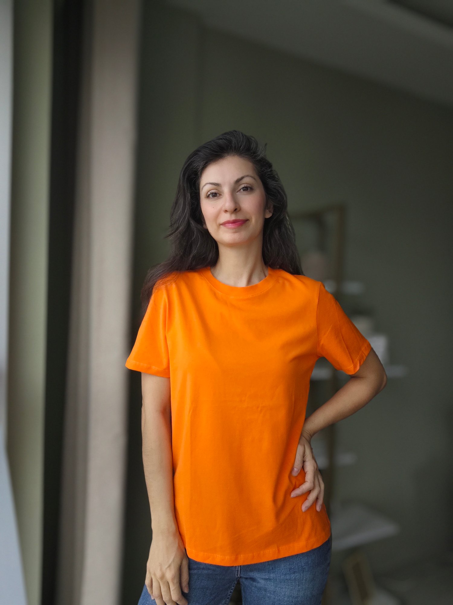 Sıfır Yaka Tshirt Turuncu
