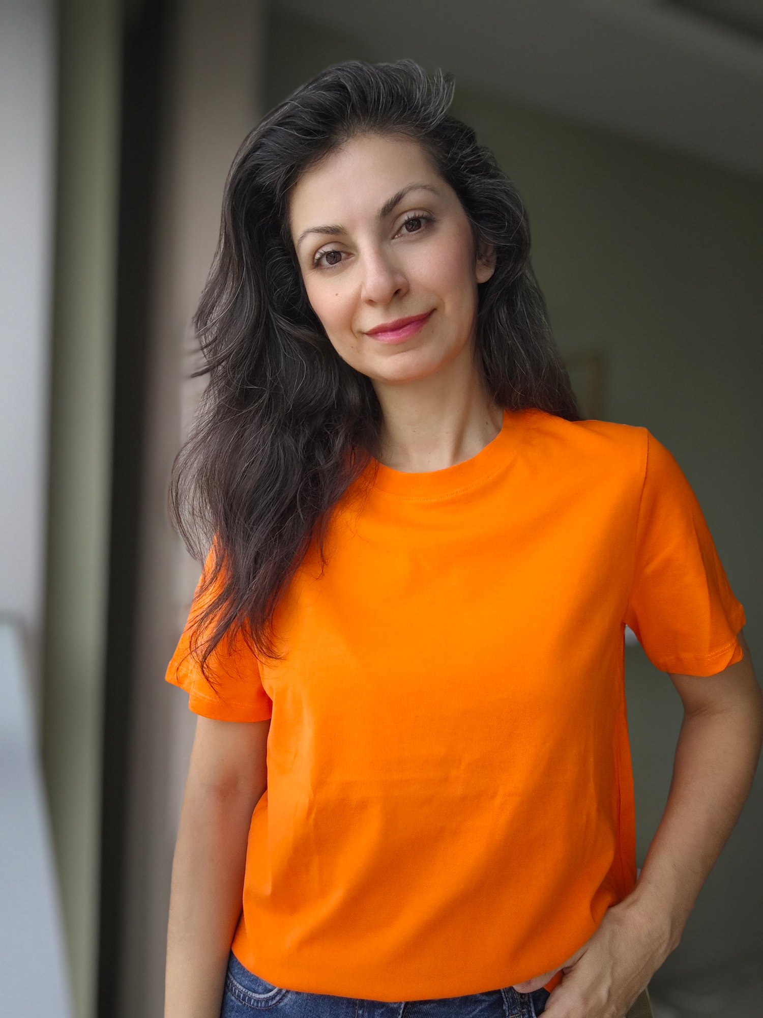 Sıfır Yaka Tshirt Turuncu