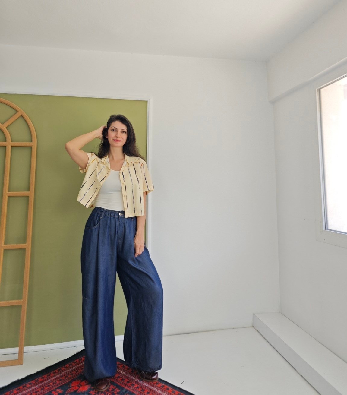 Tensel Paçası Ayarlı Pantolon 