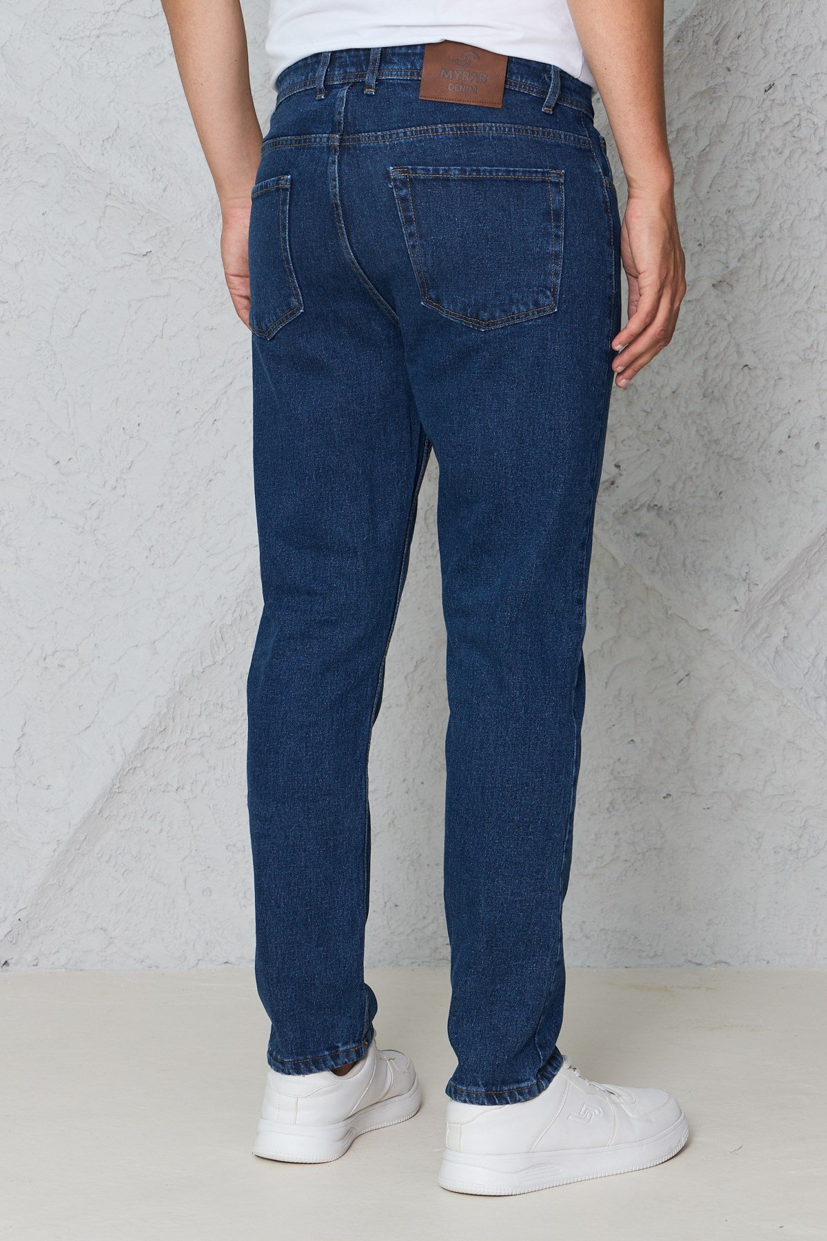 Erkek Lacivert Kot Pantolon Urban Fit Denim Esnek Rahat Kalıp Günlük Jean Pantolon