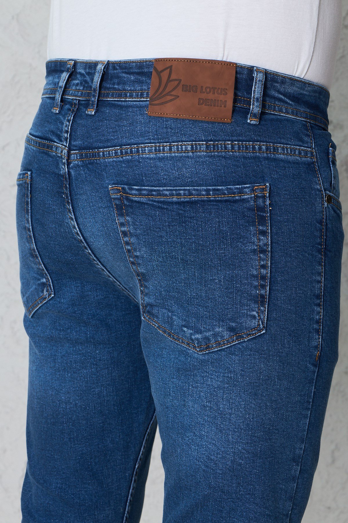 Erkek Lacivert Kot Pantolon Urban Fit Denim Esnek Rahat Kalıp Günlük Jean Pantolon