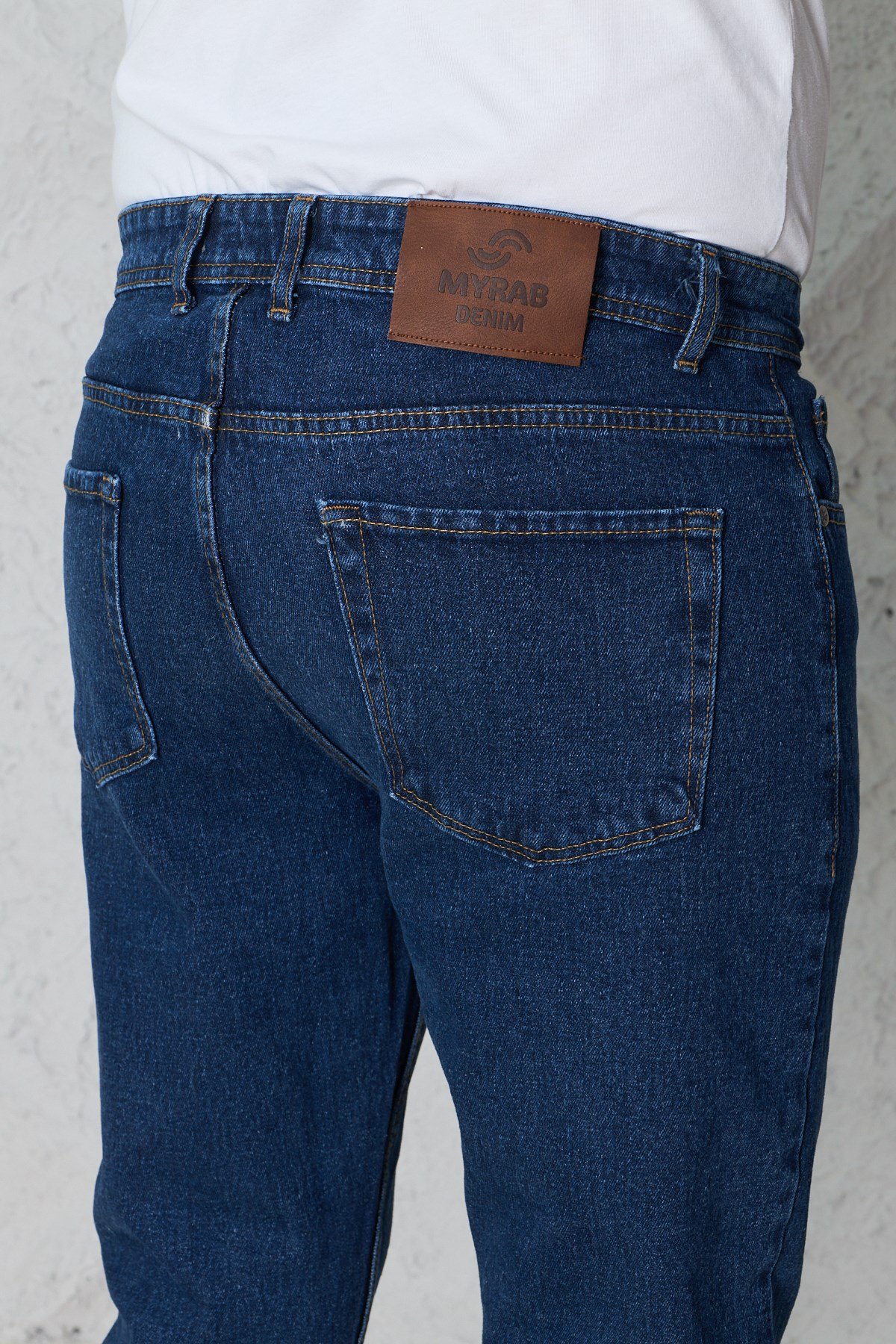 Erkek Lacivert Kot Pantolon Urban Fit Denim Esnek Rahat Kalıp Günlük Jean Pantolon