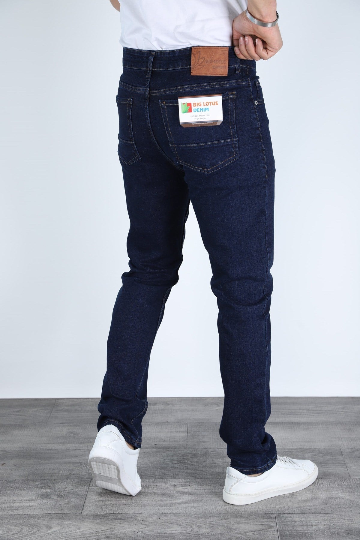 Erkek Lacivert Regular Fit Rahat Kesim Denim Kot Pantolon - Esnek Likralı Jeans