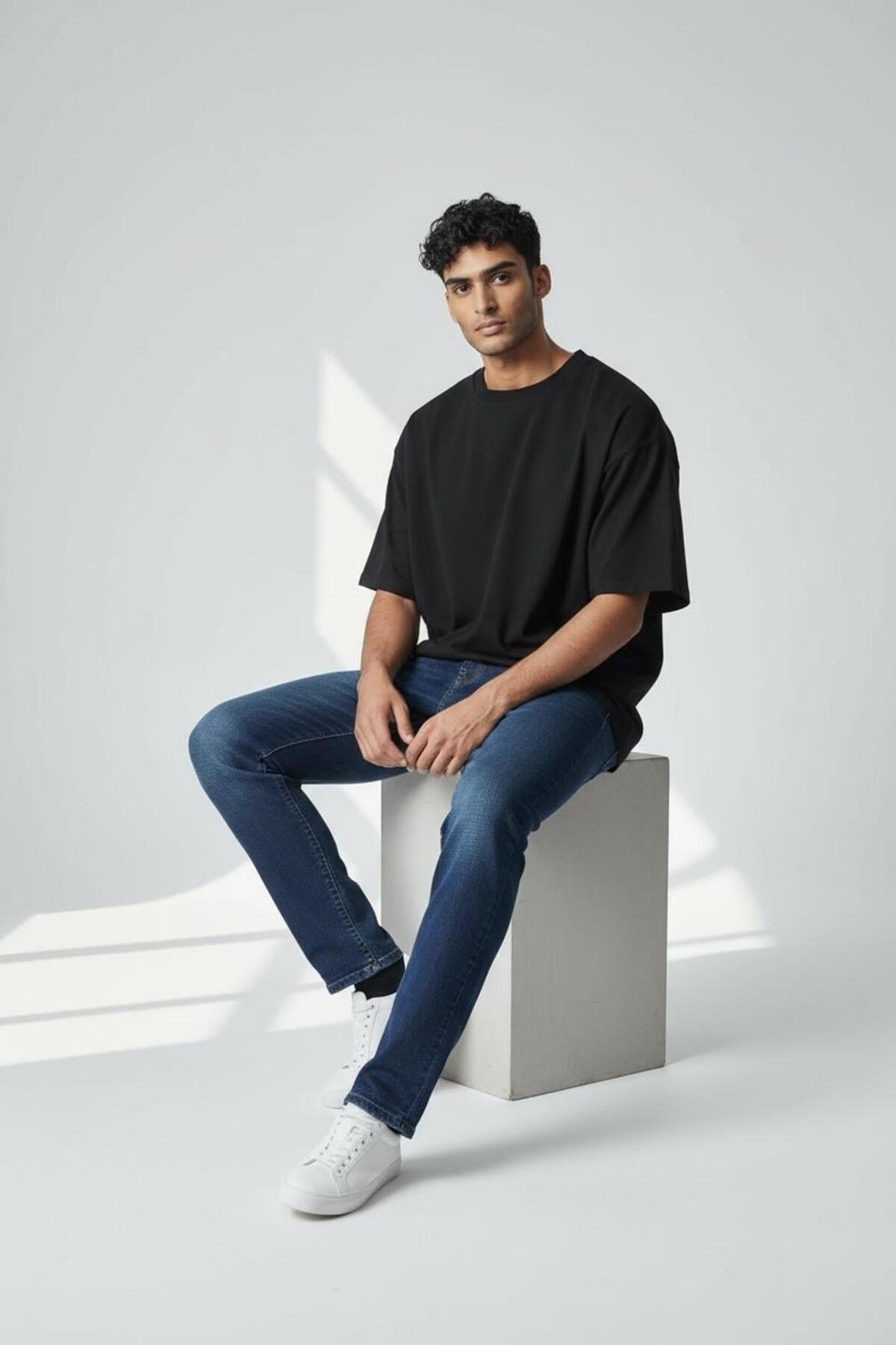 Erkek Mavi Regular Fit Rahat Kesim Denim Kot Pantolon - Esnek Likralı Jeans