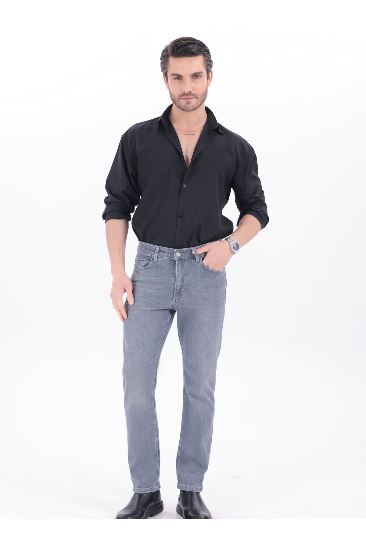 Erkek Regular Kalıp Likralı Esnek Kot Pantolon