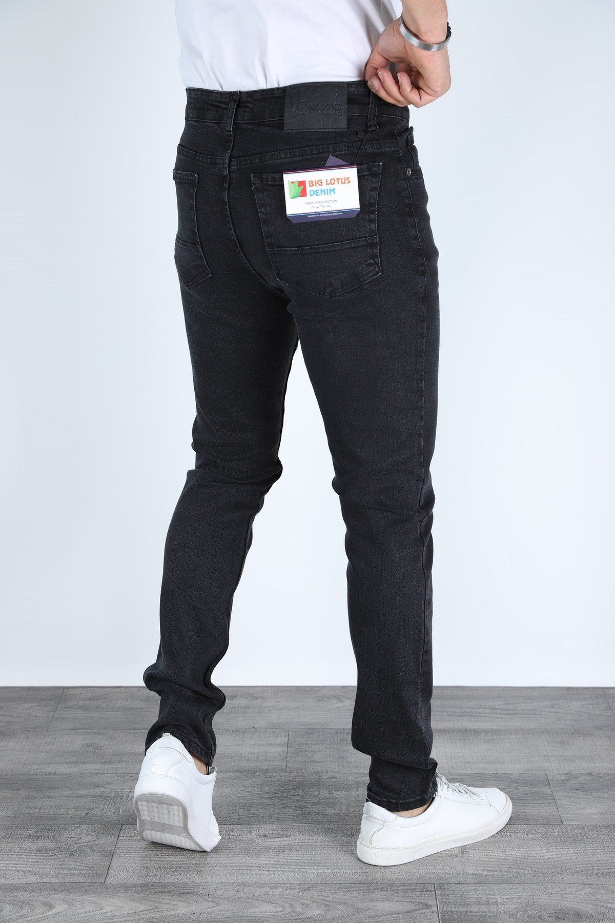 Erkek Siyah Regular Fit Rahat Kesim Denim Siyah Jeans