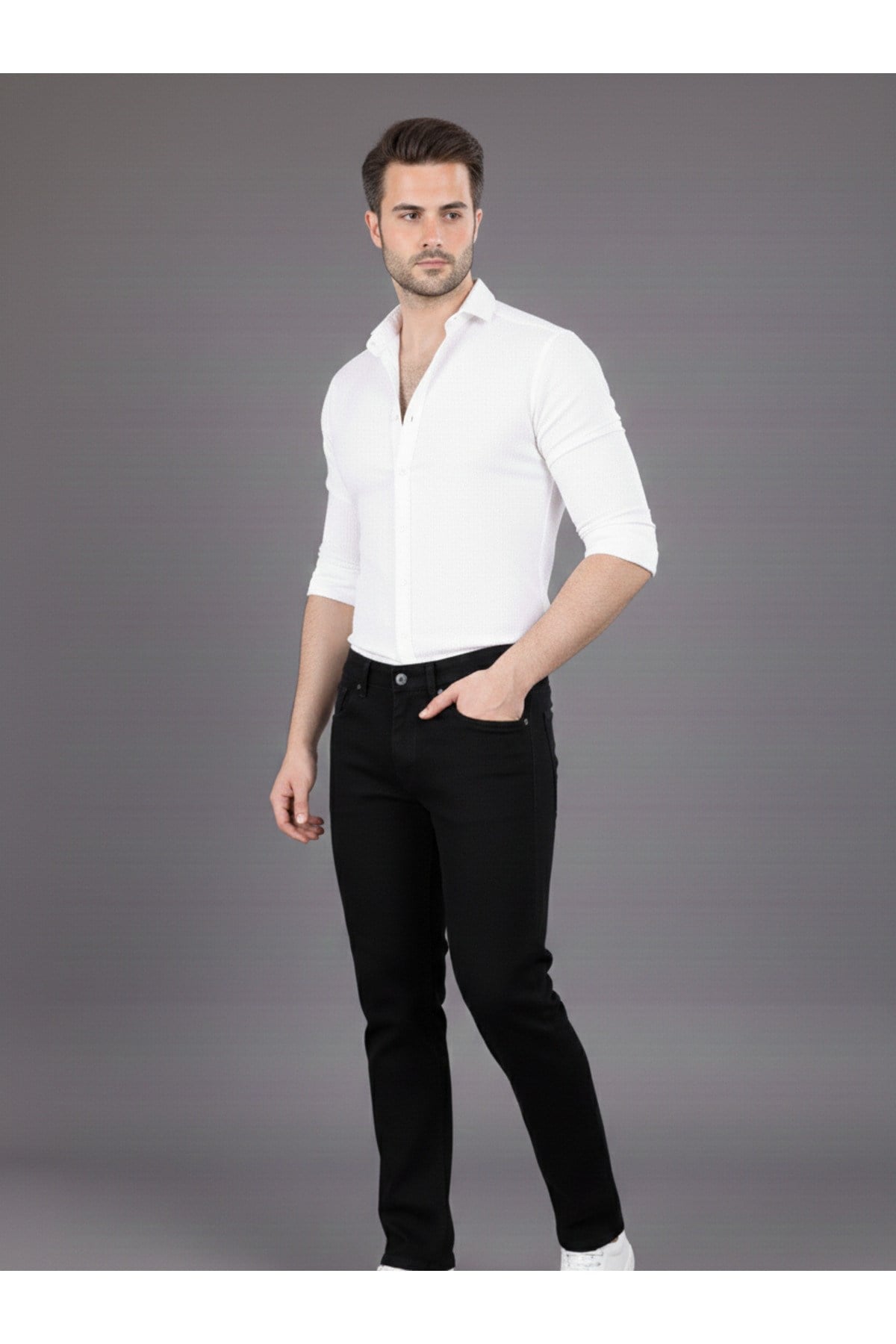 Siyah Regular Fit Erkek Kot Pantolon
