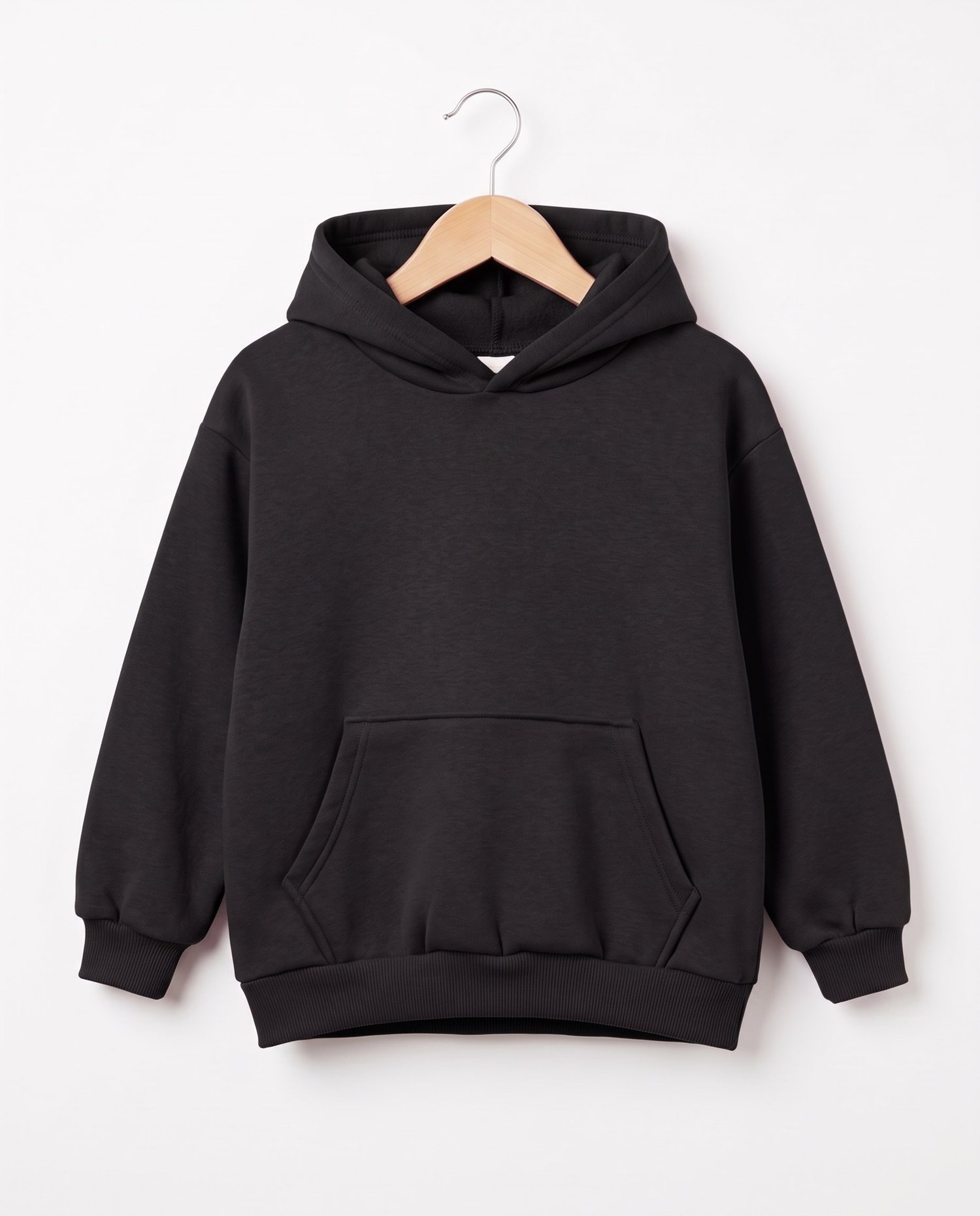 15633 Kanguru Cep Kapüşonlu 3 İp Sweat SİYAH