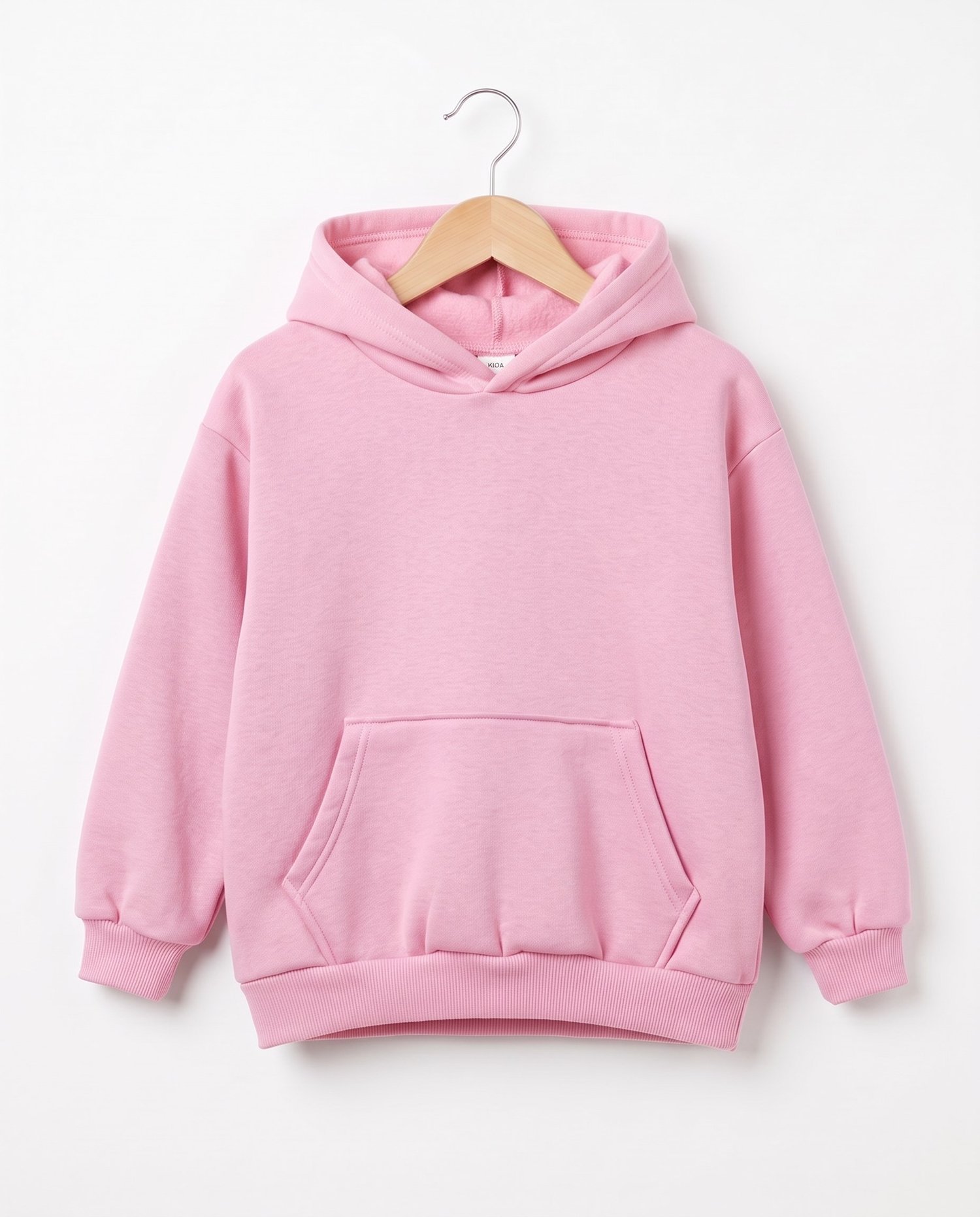 15633 Kanguru Cep Kapüşonlu 3 İp Sweat PEMBE