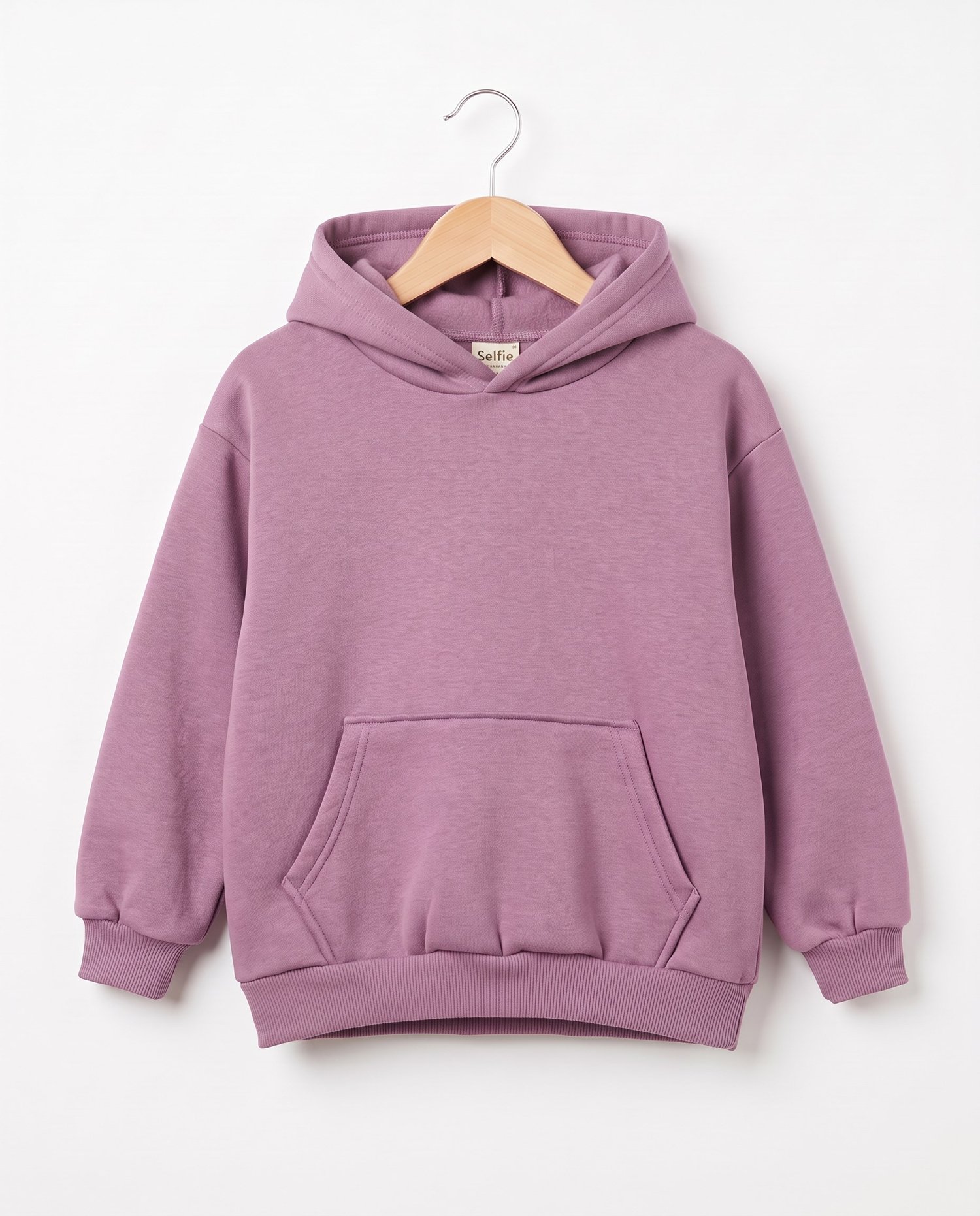 15633 Kanguru Cep Kapüşonlu 3 İp Sweat GÜL KURUSU