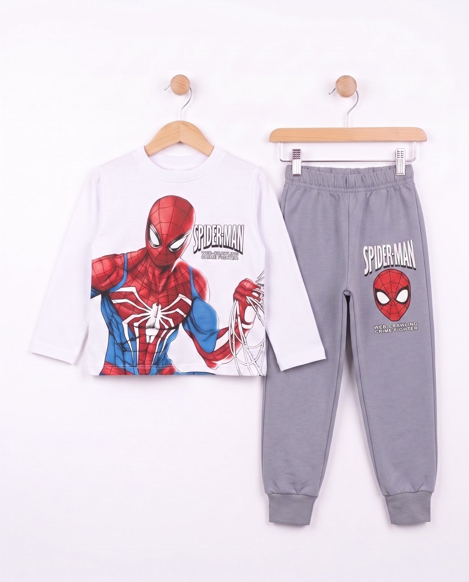 261097 Spıderman Baskılı Mevsimlik 3 lü Takım GRİ