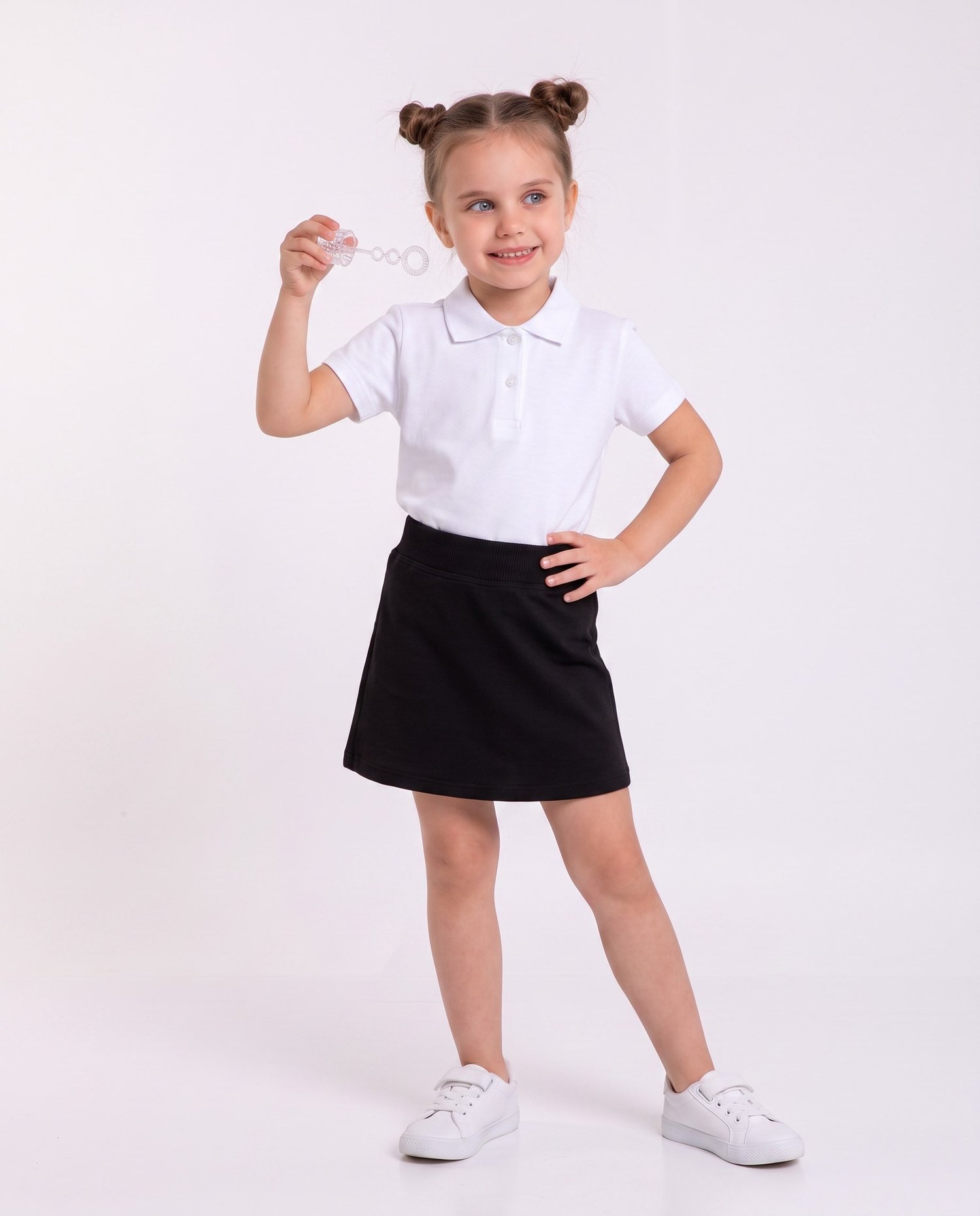 4162-1 7-11 Penye Şort Etek SİYAH