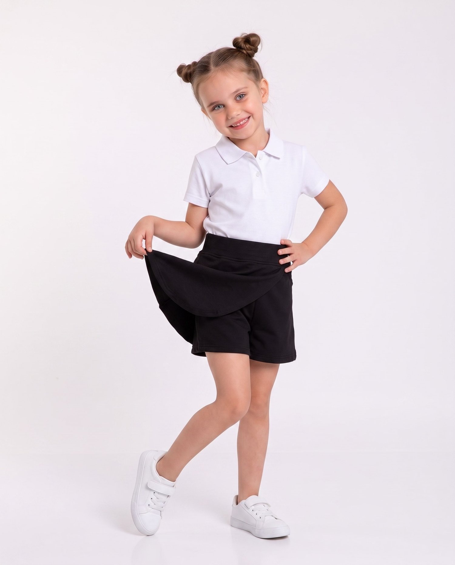 4162-1 7-11 Penye Şort Etek SİYAH