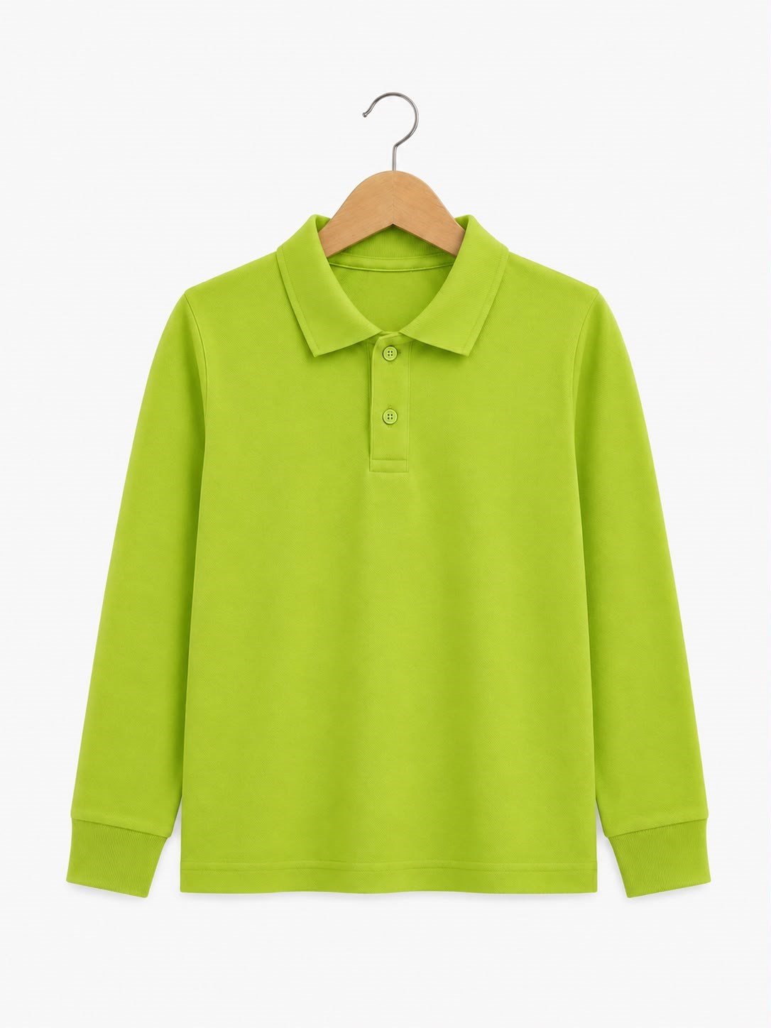4581-1 Uzun Kol Polo Yaka Unisex Çocuk Lakos FISTIK YEŞİLİ