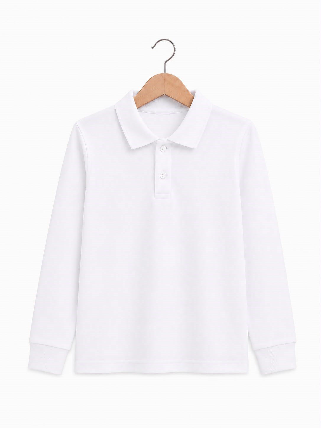 4582-1 Uzun Kol Polo Yaka Unisex Çocuk Lakos (11-14) BEYAZ