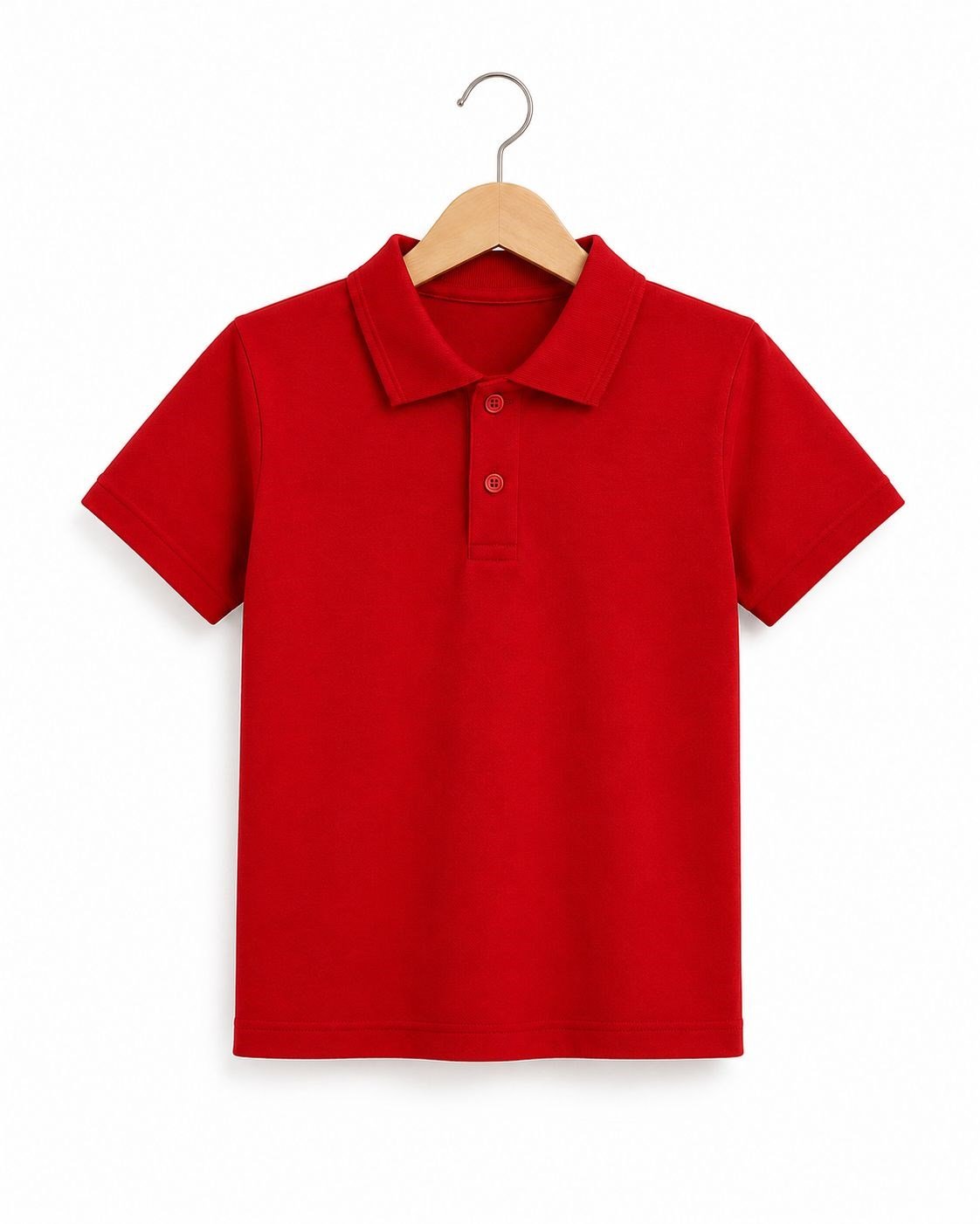 4582 Kısa Kol Polo Yaka Unisex Çocuk Lakos (11-14) KIRMIZI