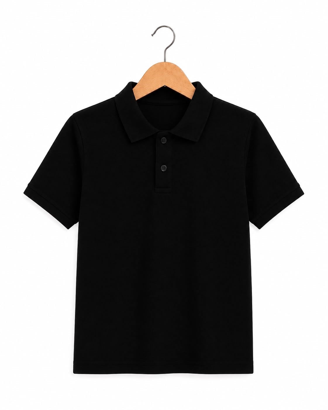4583 Kısa Kol Polo Yaka Unisex Çocuk Lakos (15-18) SİYAH