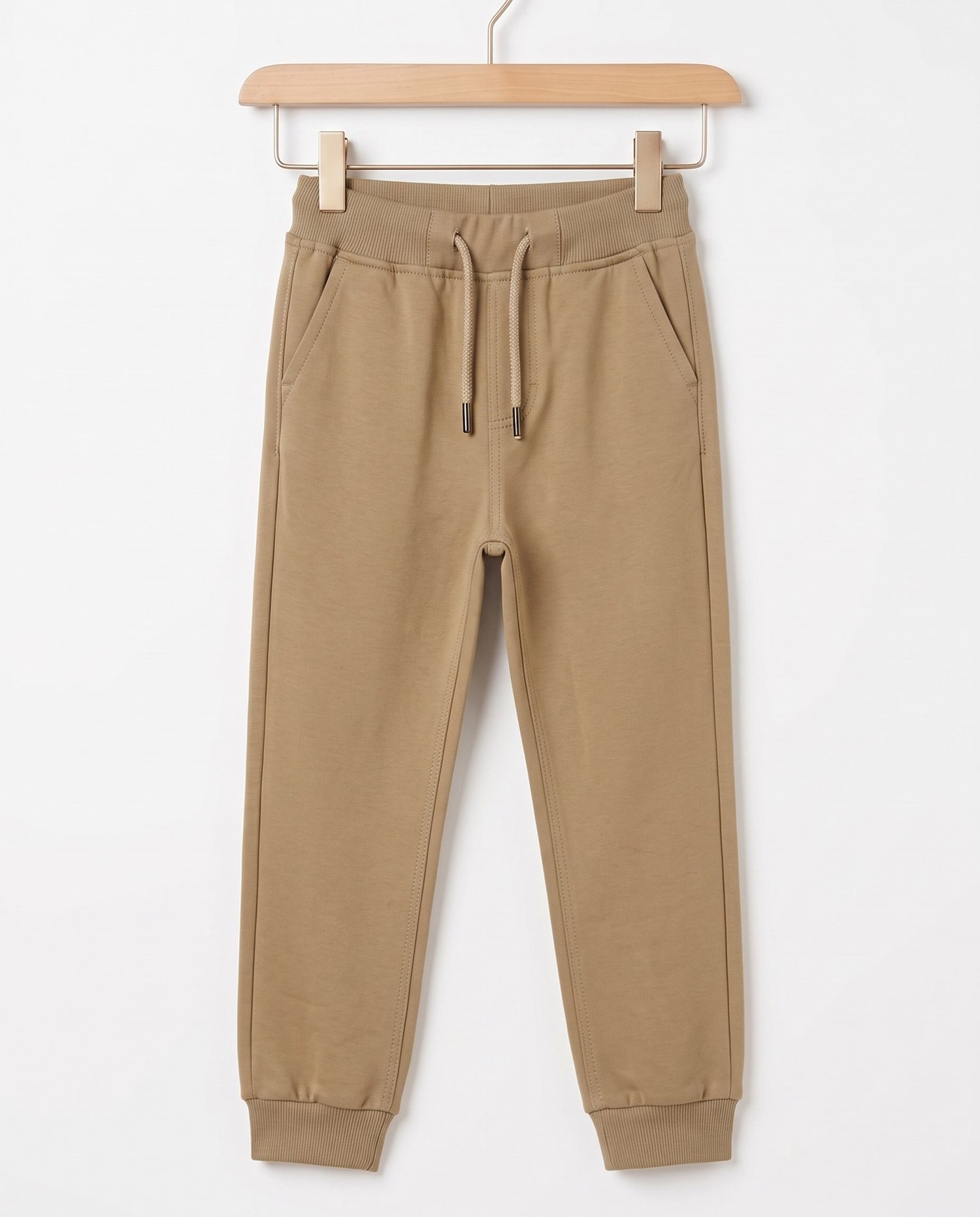 4603-1 Kompakt Penye Paça Lastikli Unisex Okul Eşofmanı (7-11) CAMEL