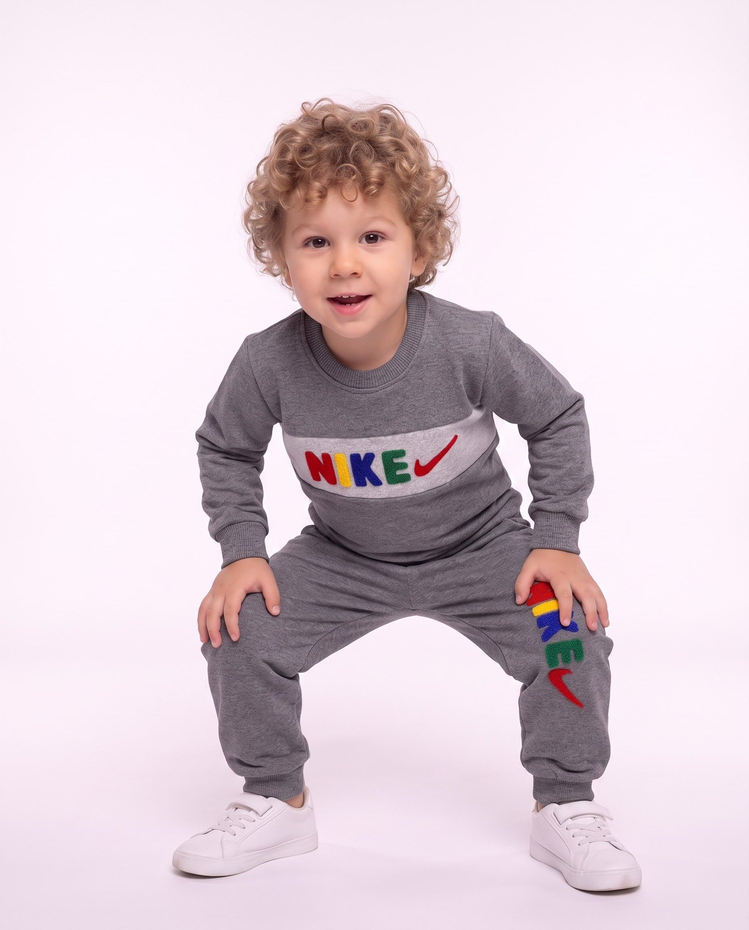 4609 İki İp Şardonlu Erkek Çocuk Takım GRİ