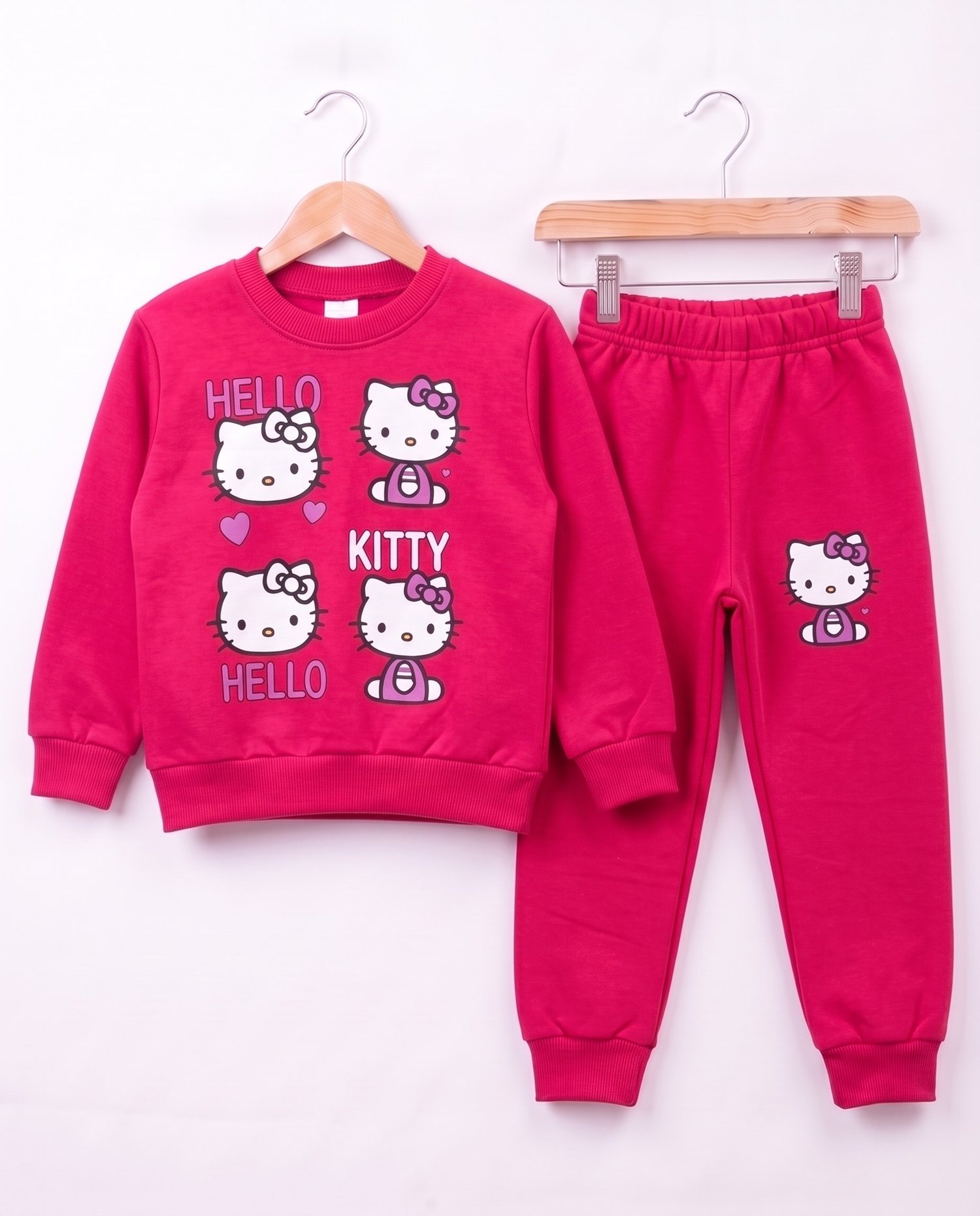 4678 Hello Kitty 2 İp Şardonlu Kız Çocuk Takım FUŞYA
