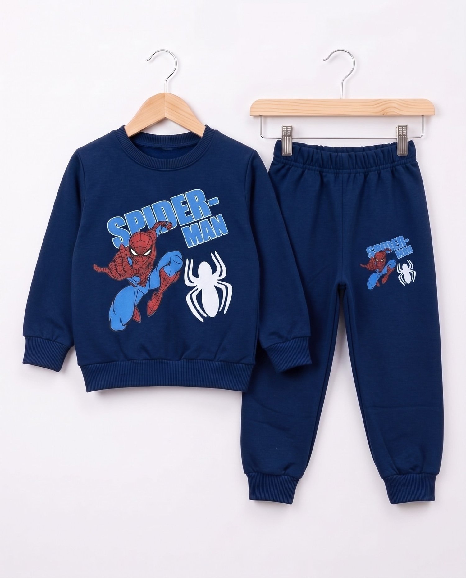 4684 Spiderman Baskılı İki İp Şardonlu Erkek Çocuk Takım LACİVERT