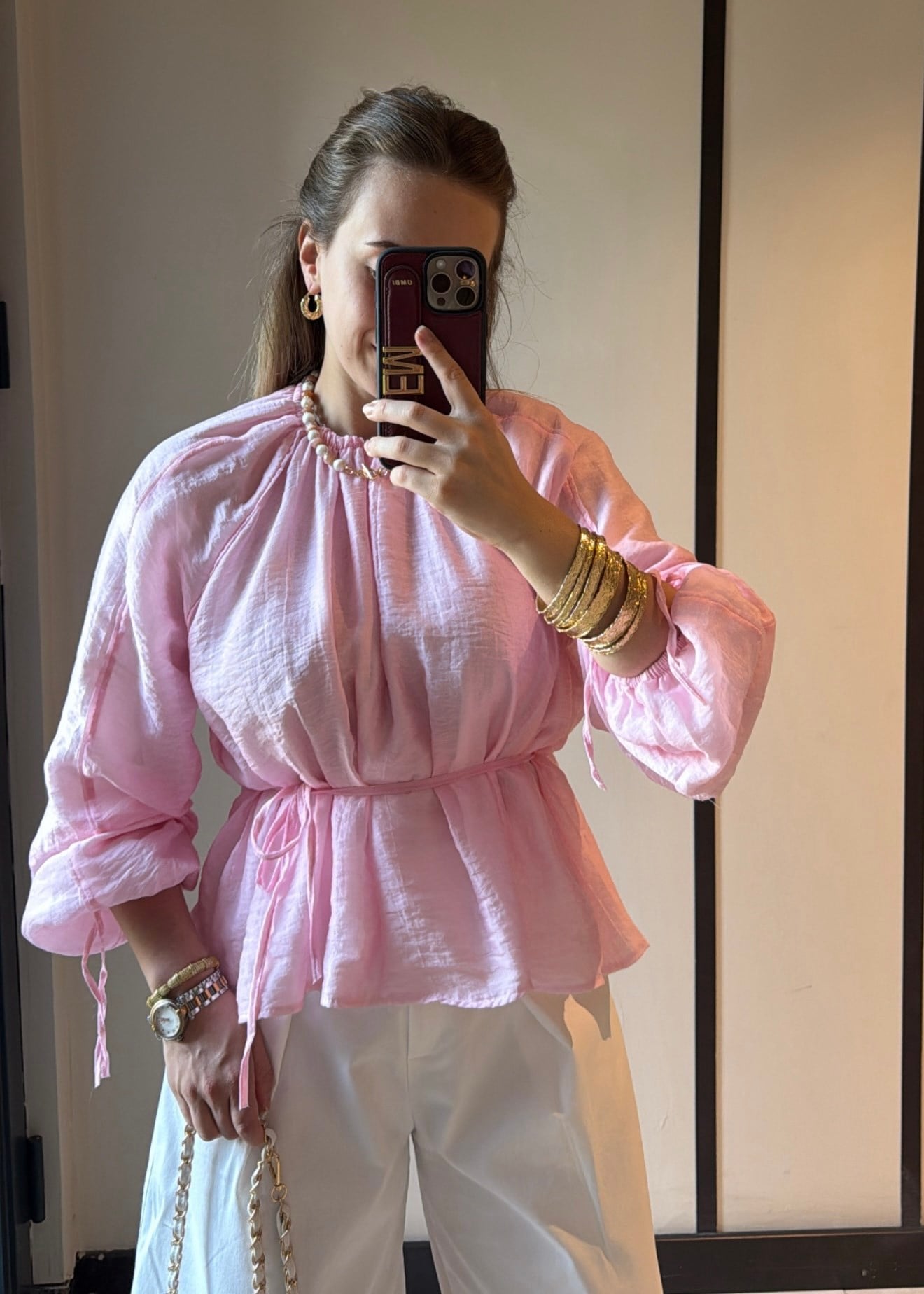 Biye Detaylı Princess Bluz Soft Pembe