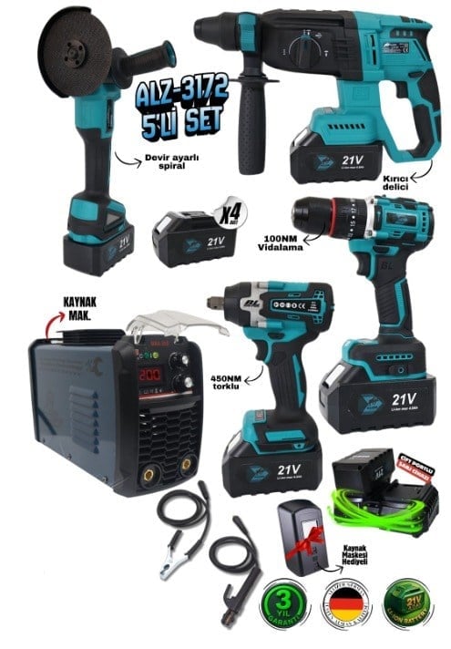 ALZ-3172 ALLİZER 5’li Set KAYNAK MAKİNELİ