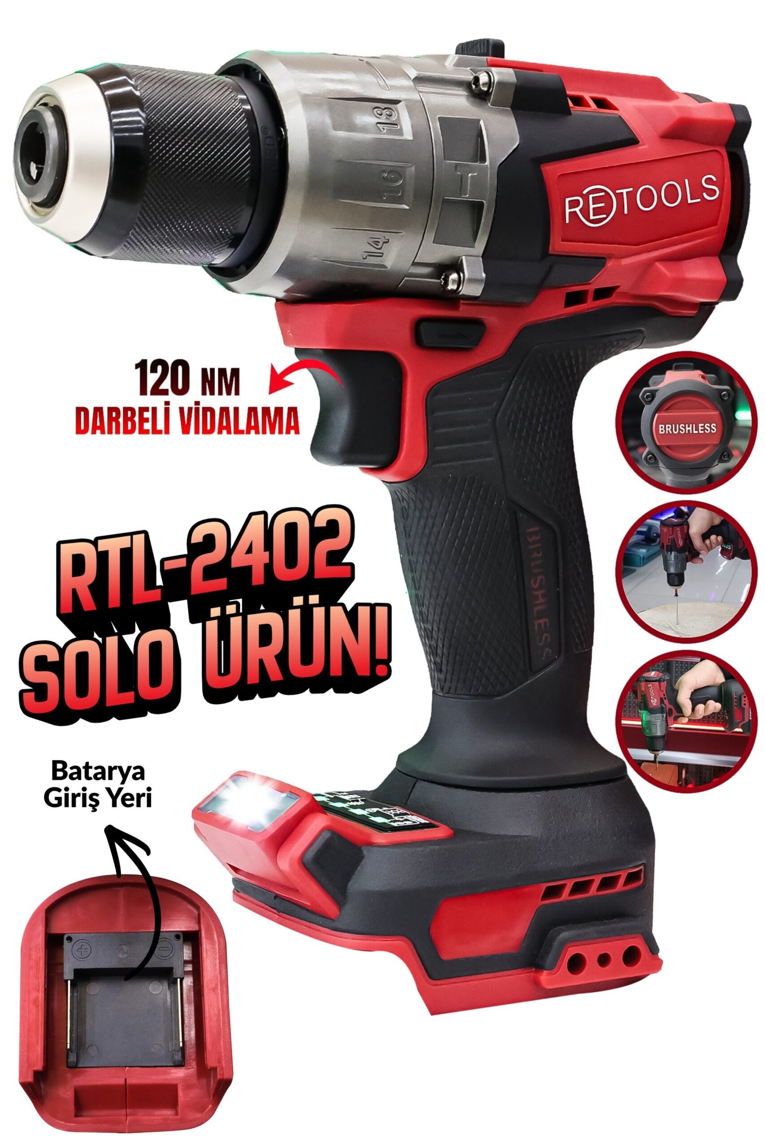 RETOOLS BORDO 120 NM VİDALAMA KAFA