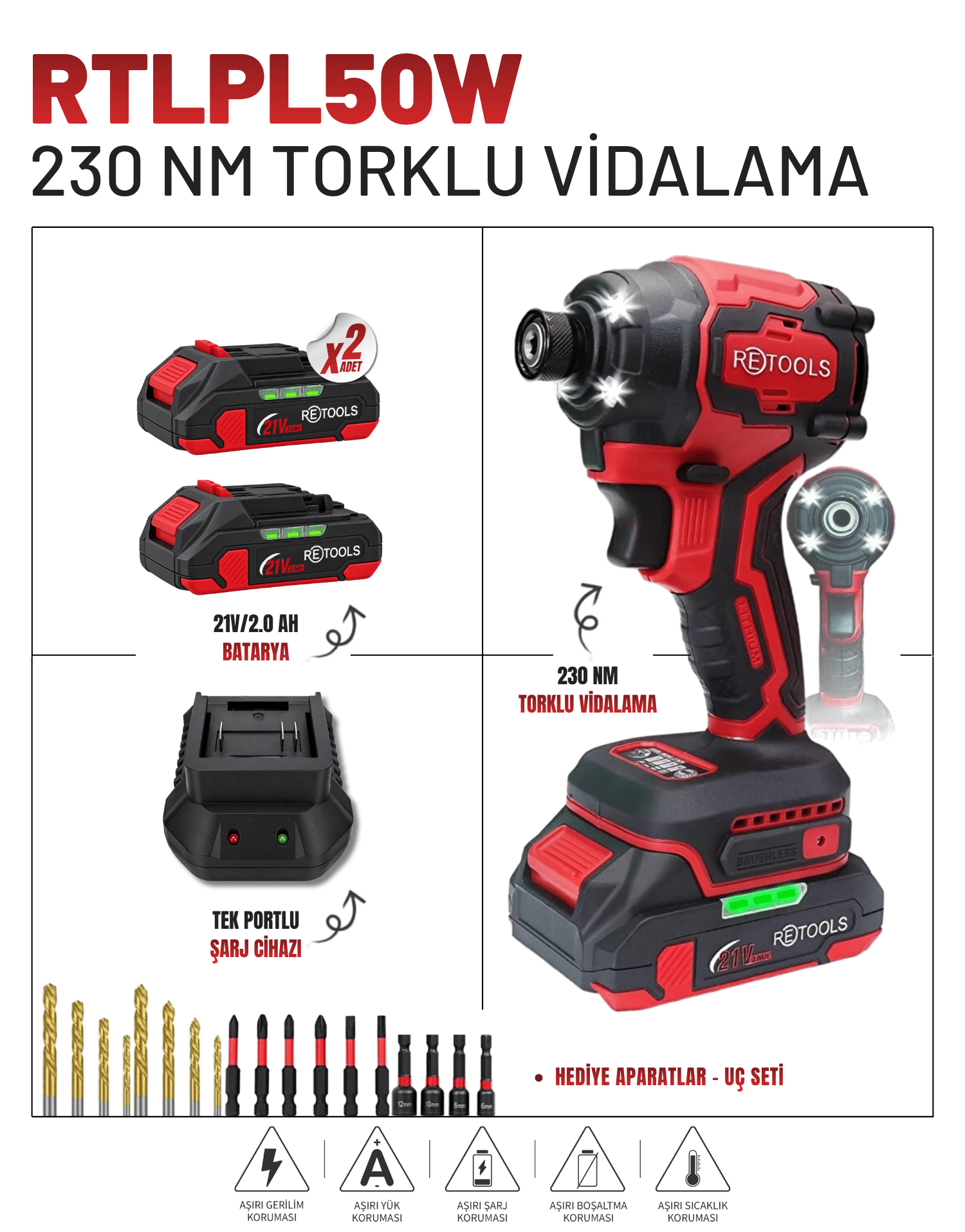 RETOOLS BORDO 230 NM TORKLU VİDALAMA