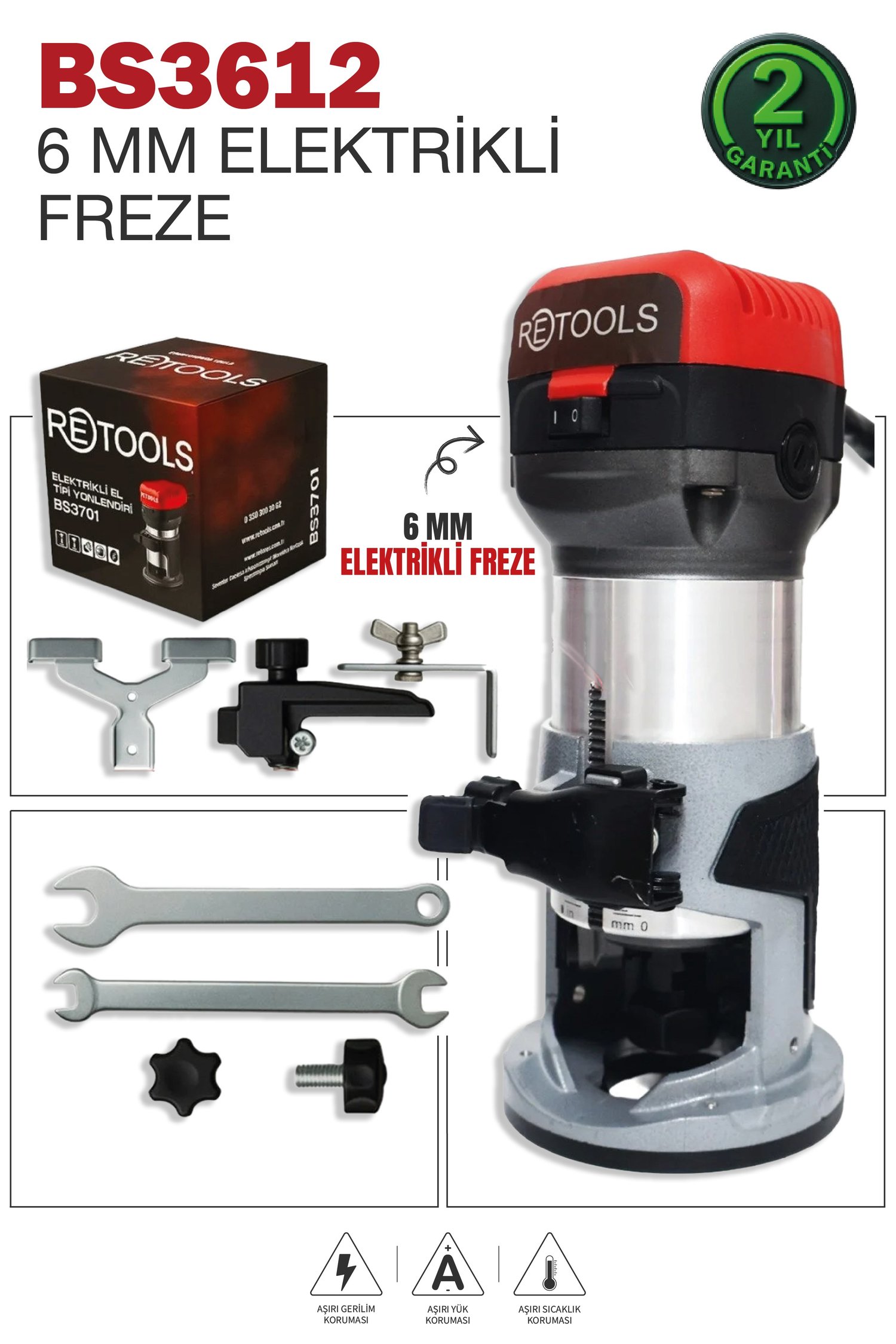 RETOOLS BORDO 6 MM ELEKTRİKLİ FREZE