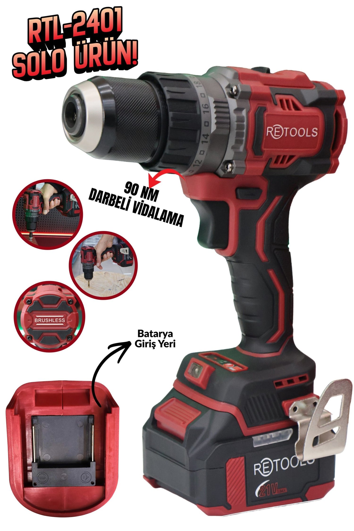 RETOOLS BORDO 90 NM VİDALAMA KAFA